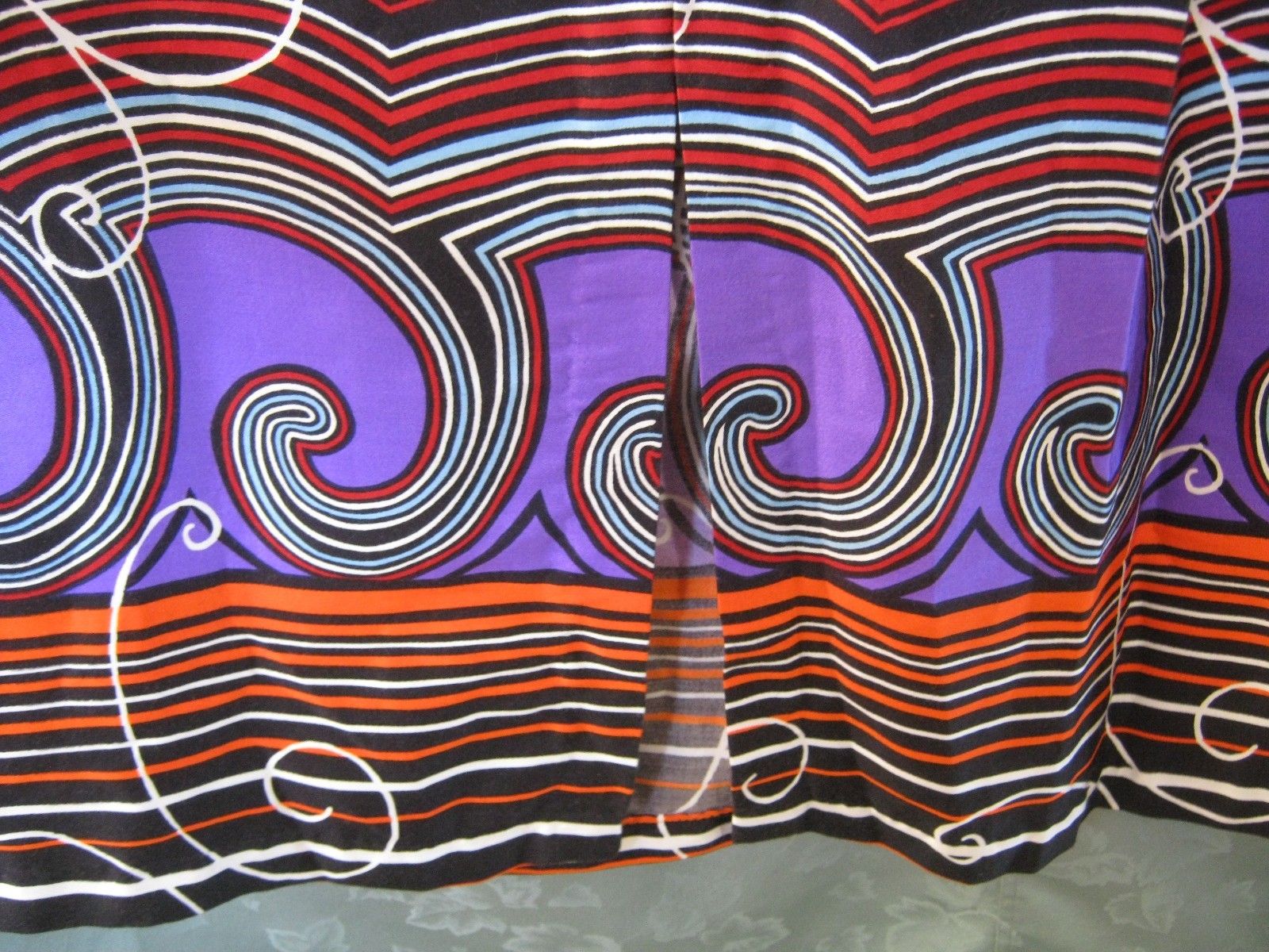 VTG 60’s Alice Polynesian Fashions Skirt Size Small Long Mod Bold Print Aloha