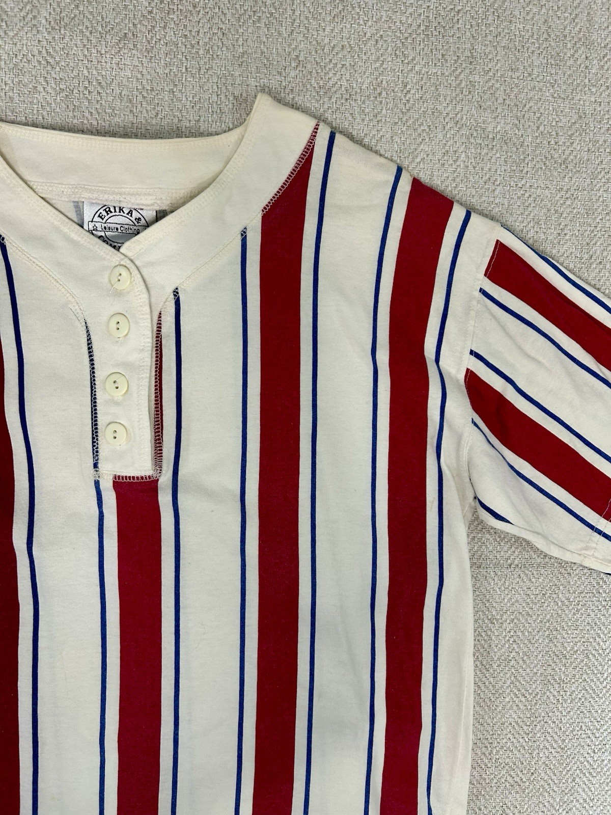 Vintage Erika And Co Striped Top Original Sport Club Made In USA M 80s 90s 1980s