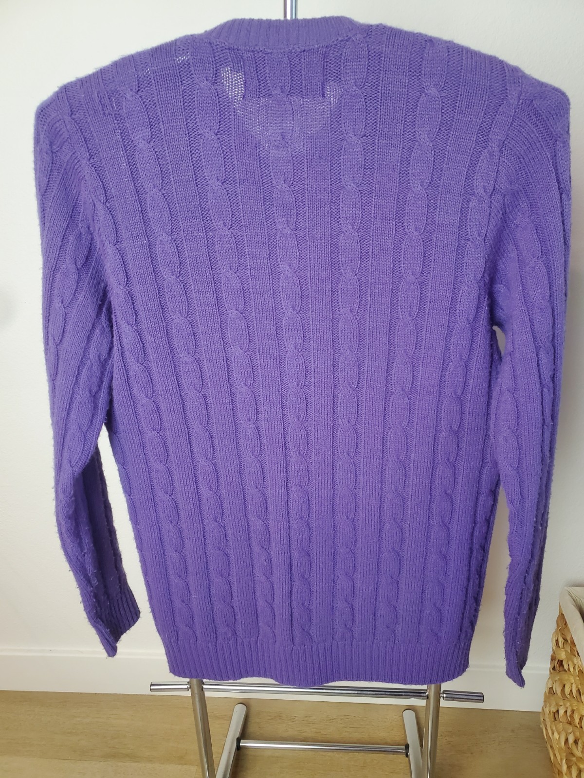 VTG 60’s JERSILD Purple Button Down ski CARDIGAN Sweater 100% ORLON WINTUK SZ 40