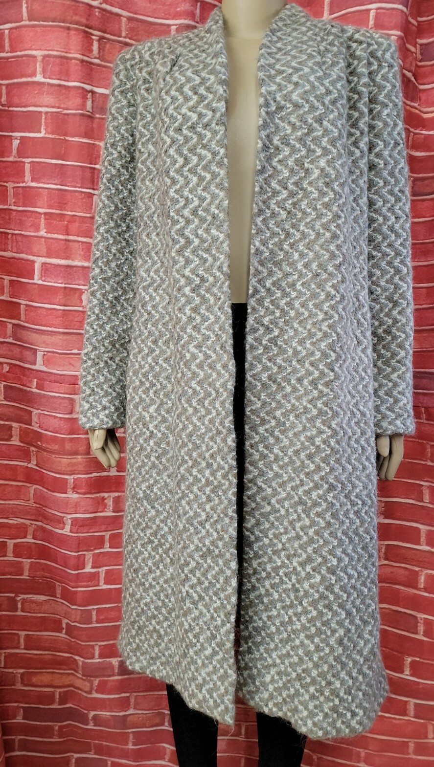 MJ Seattle Vintage 70’s Gray Womens Lined Coat W/Pockets Mohair Size M #CB2