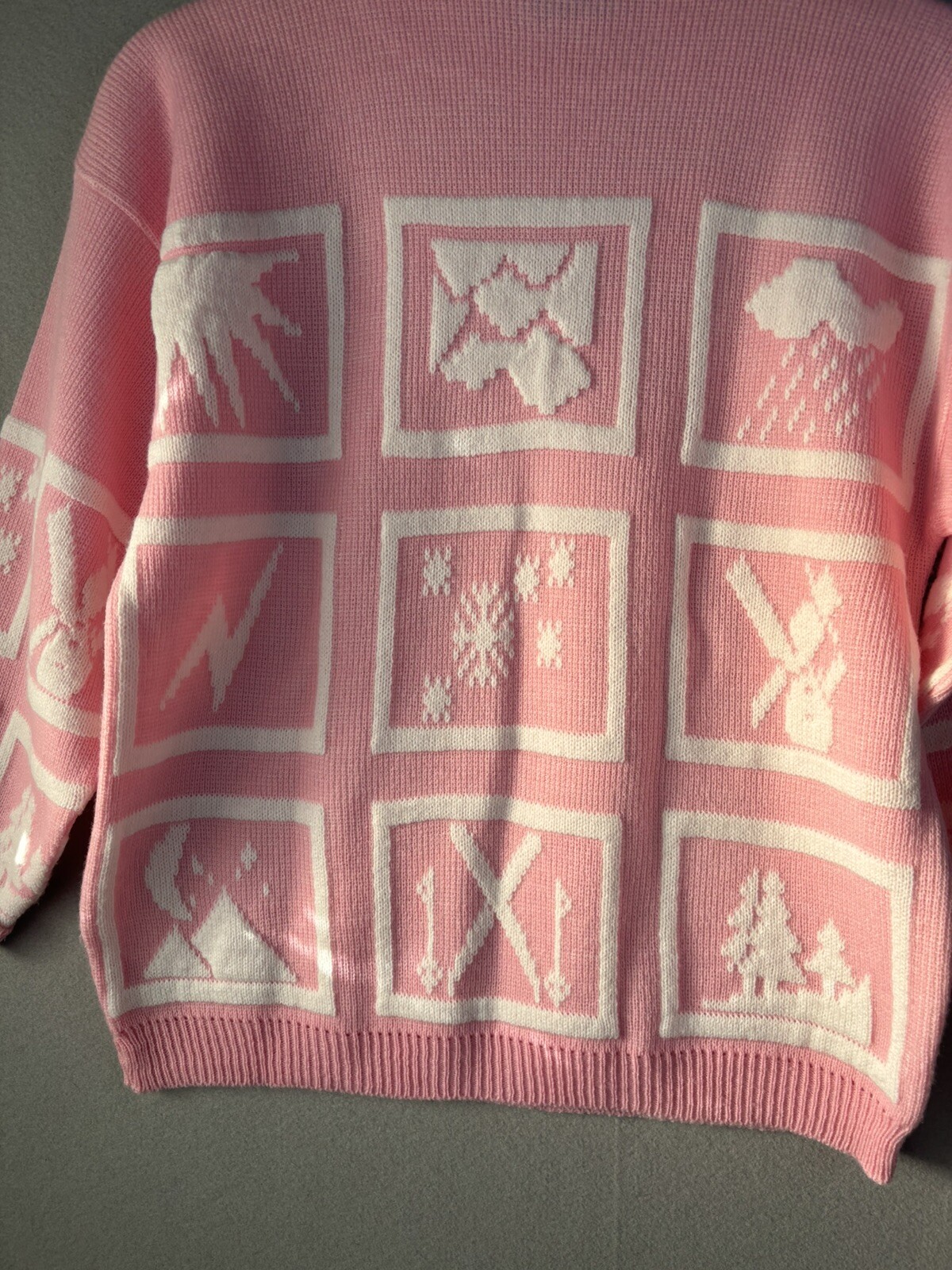 Vintage 80’s Adele Knitwear Sweater Women’s M/L Pink USA 3392