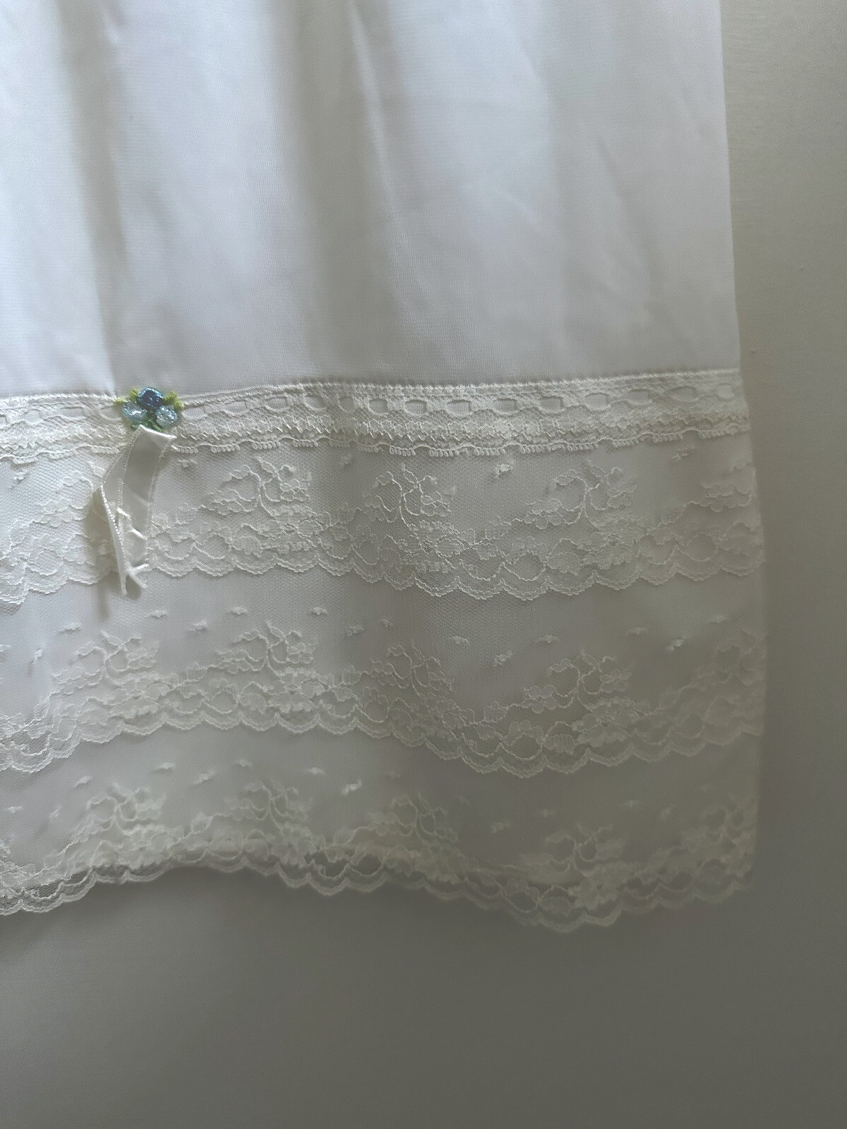 Vintage White Greenco Maid Lace Slit Nylon Half Slip Sz S