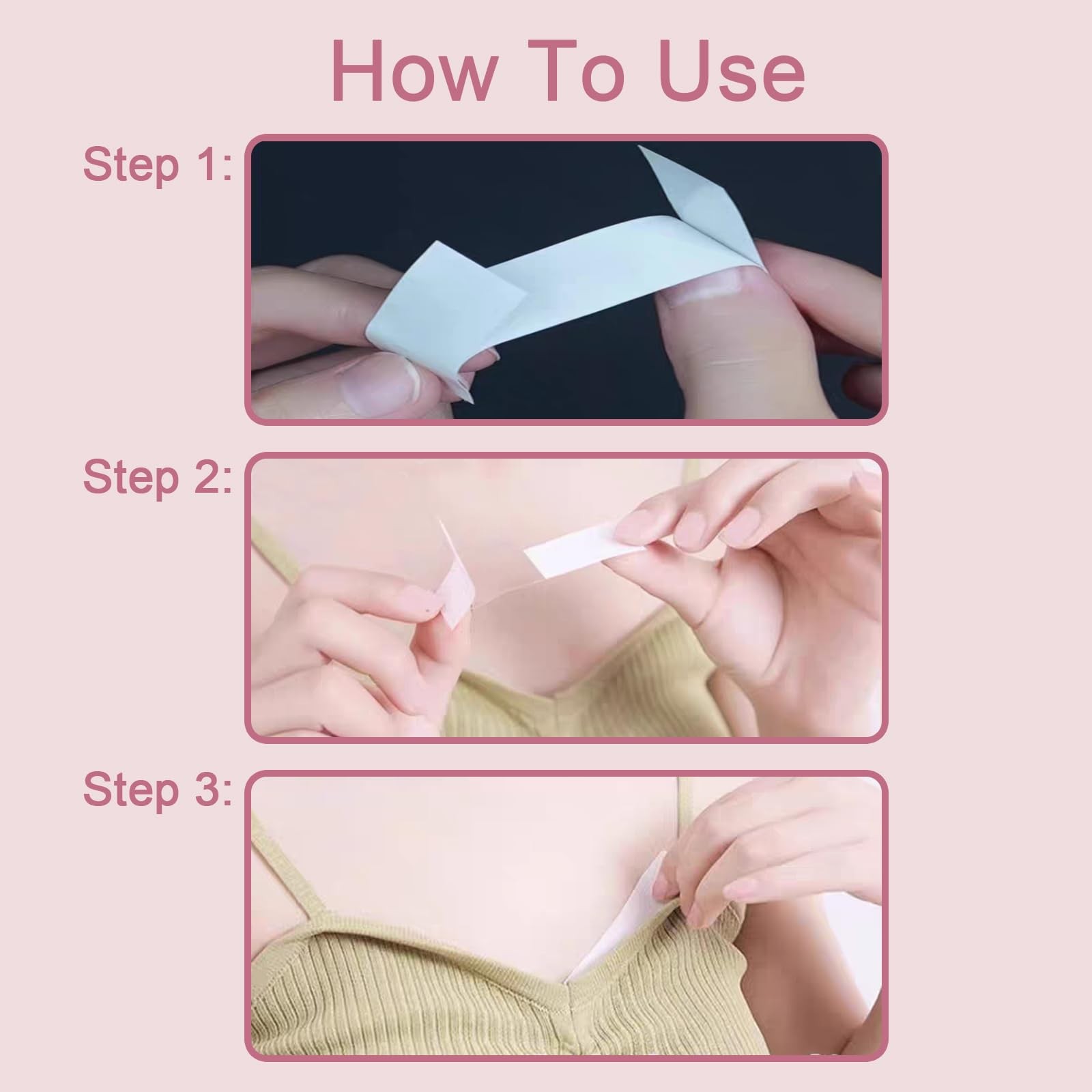 SHOPOSR Double Sided Fashion Tape 100 Strips Clear Body Fabric Tape FROM USA