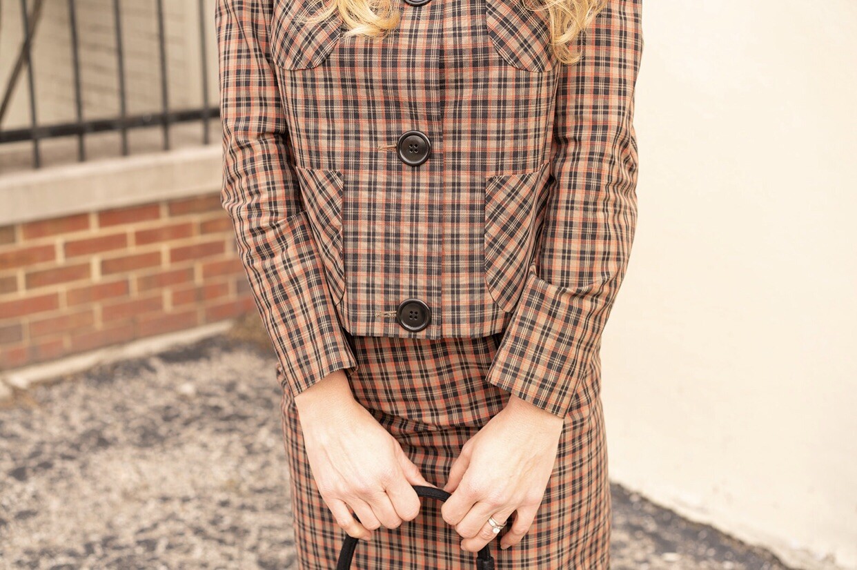 1960’s Plaid Country Set 2 Piece Skirt Set, XS
