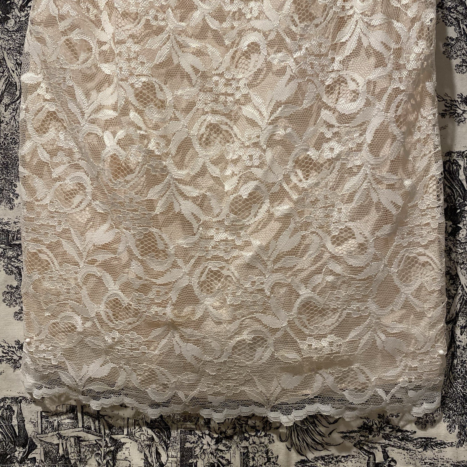 Vintage 1980s Cachet By Bari Protas Peachy Pink Lace Pencil Dress