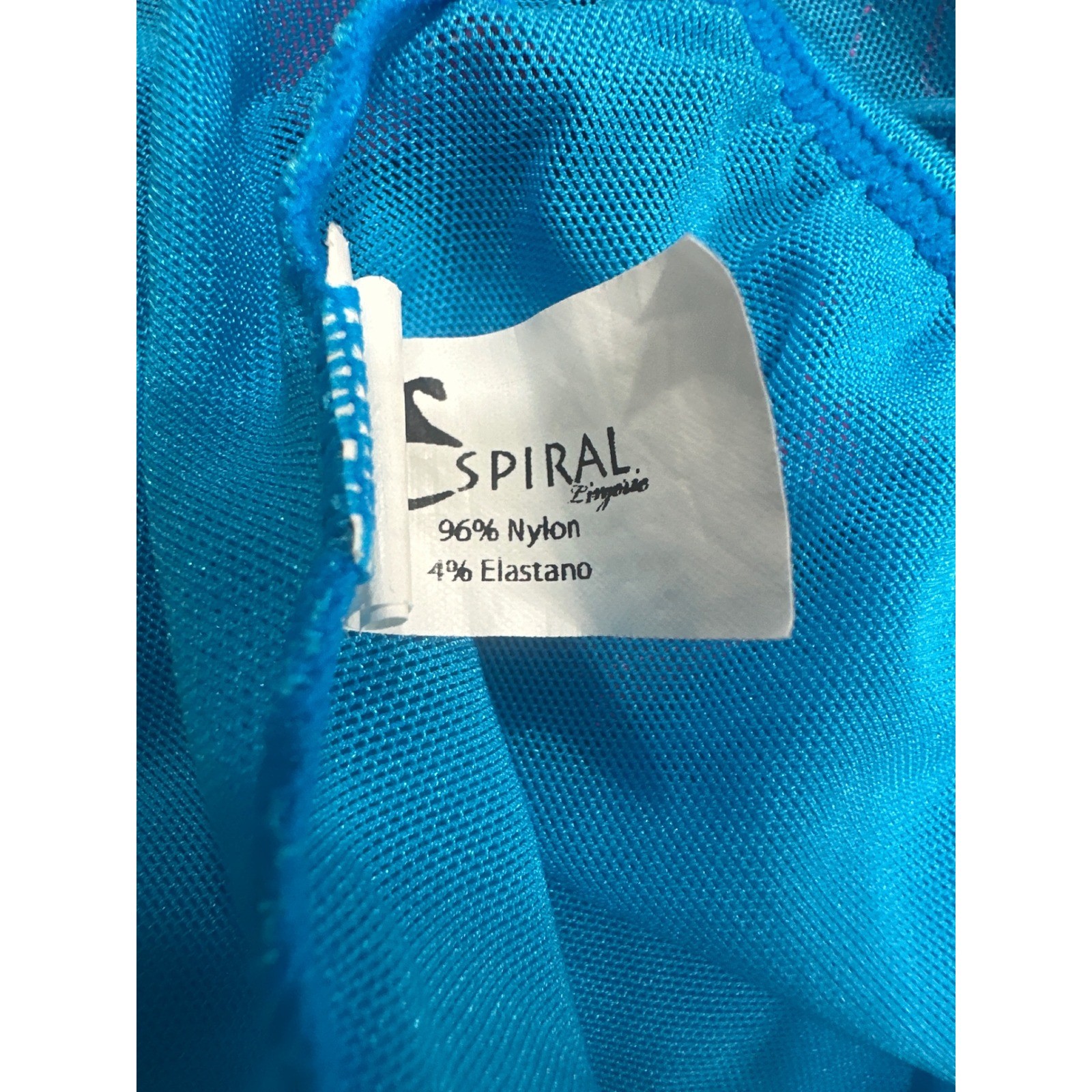 Espirial Lingerie Bright Blue Pink Floral Mesh Halter Babydoll Chemise Nightie