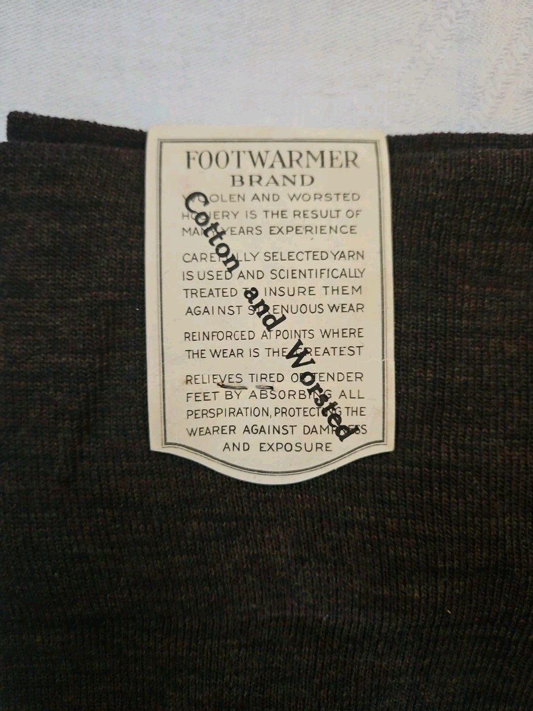 3 Pairs 1920s NOS Vintage Hosiery Stockings Cotton Wool Thigh High Brown
