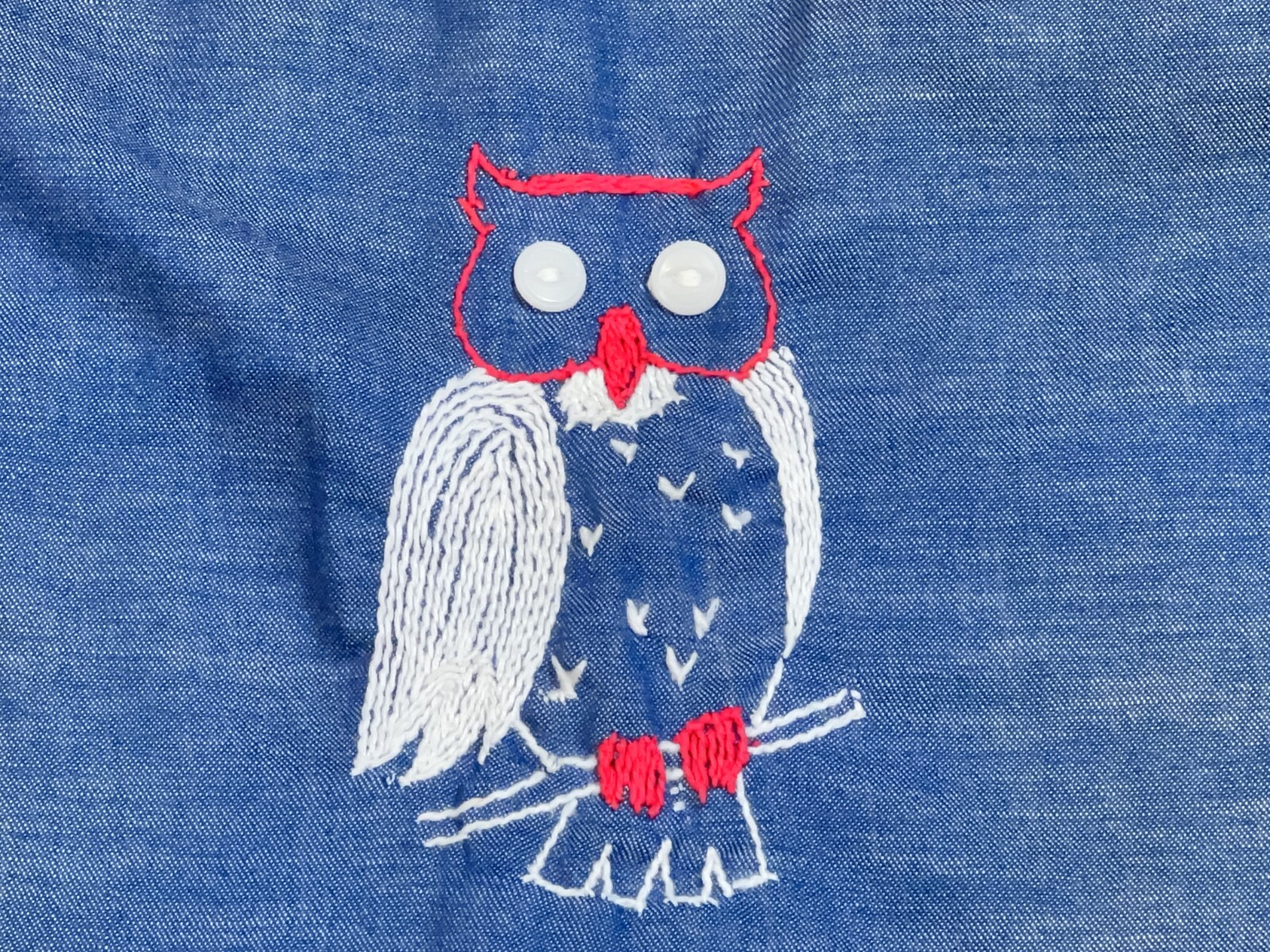 Wrangler VTG 70s Chambray Selvedge Denim Jean Embroidered Shirt Top XS/S/M