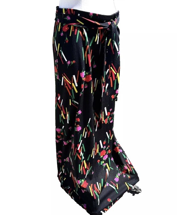 Vintage Alex Coleman California Maxi Skirt 1970s Abstract Floral