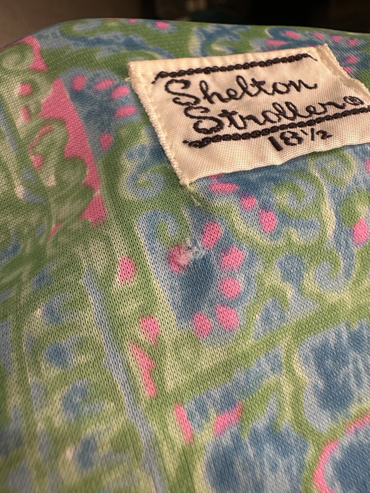 Vintage 1960s SHELTON STROLLER Blue Floral Day Dress M/L Short Sleeve Zip-up
