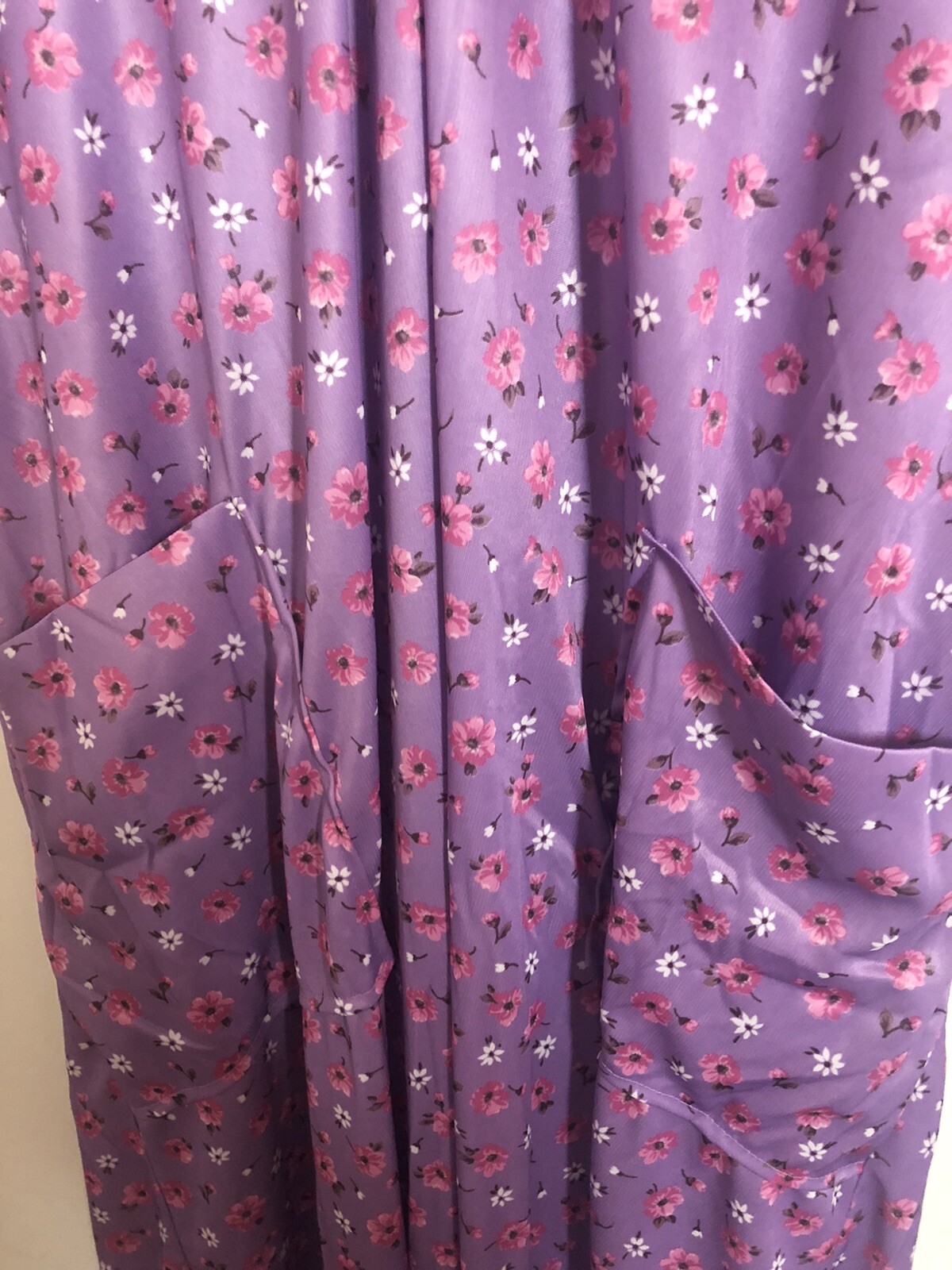 Vintage Ina Carol Secretary House Dress Size 3X Floral Lavendar