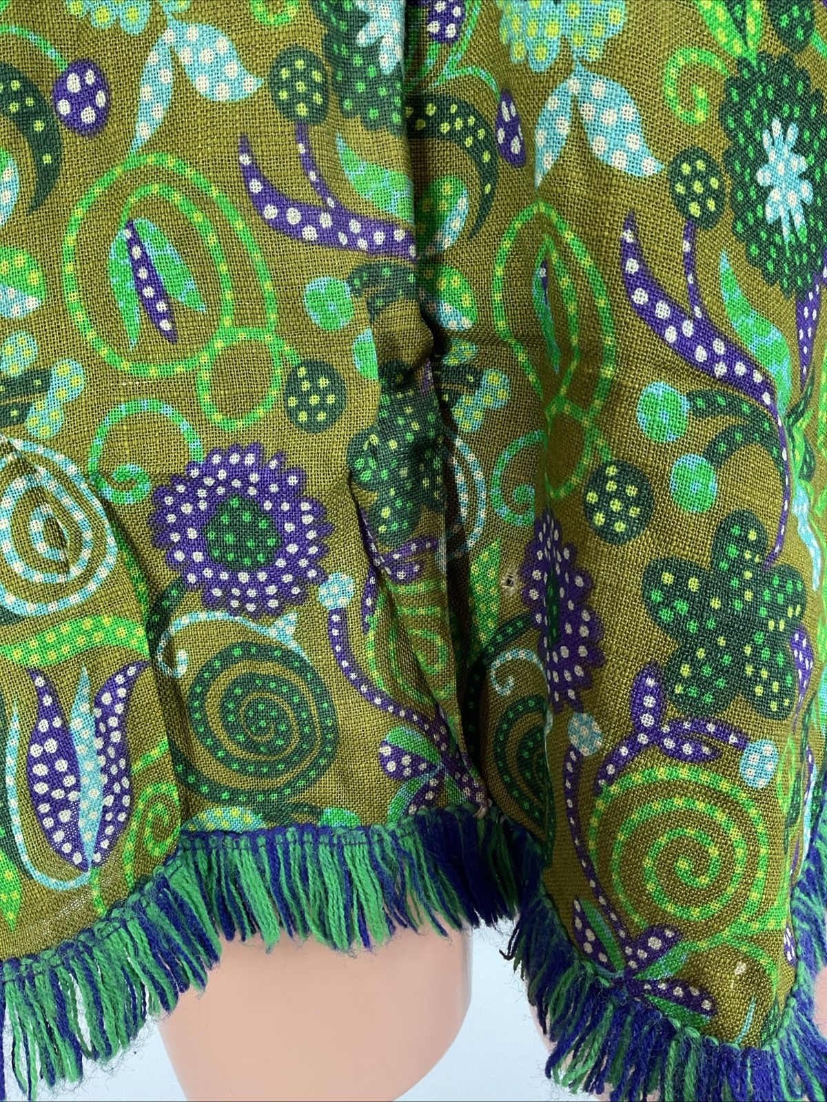 Vintage 60s 1960s Psychedelic Floral Outfit Topper Small Mod Hippie GoGo Poncho