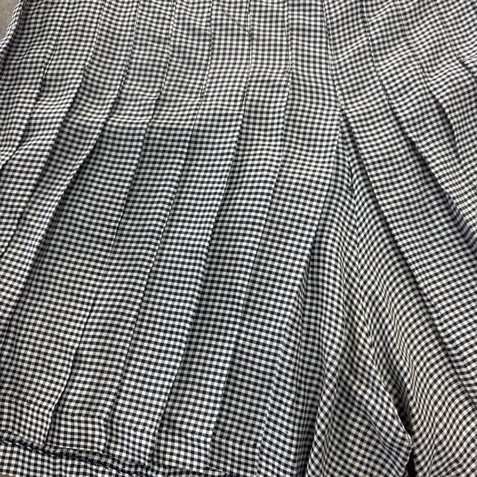 Vintage 1930s Checkered Black&White Rayon Pleated Shorts Sportswear Tennis