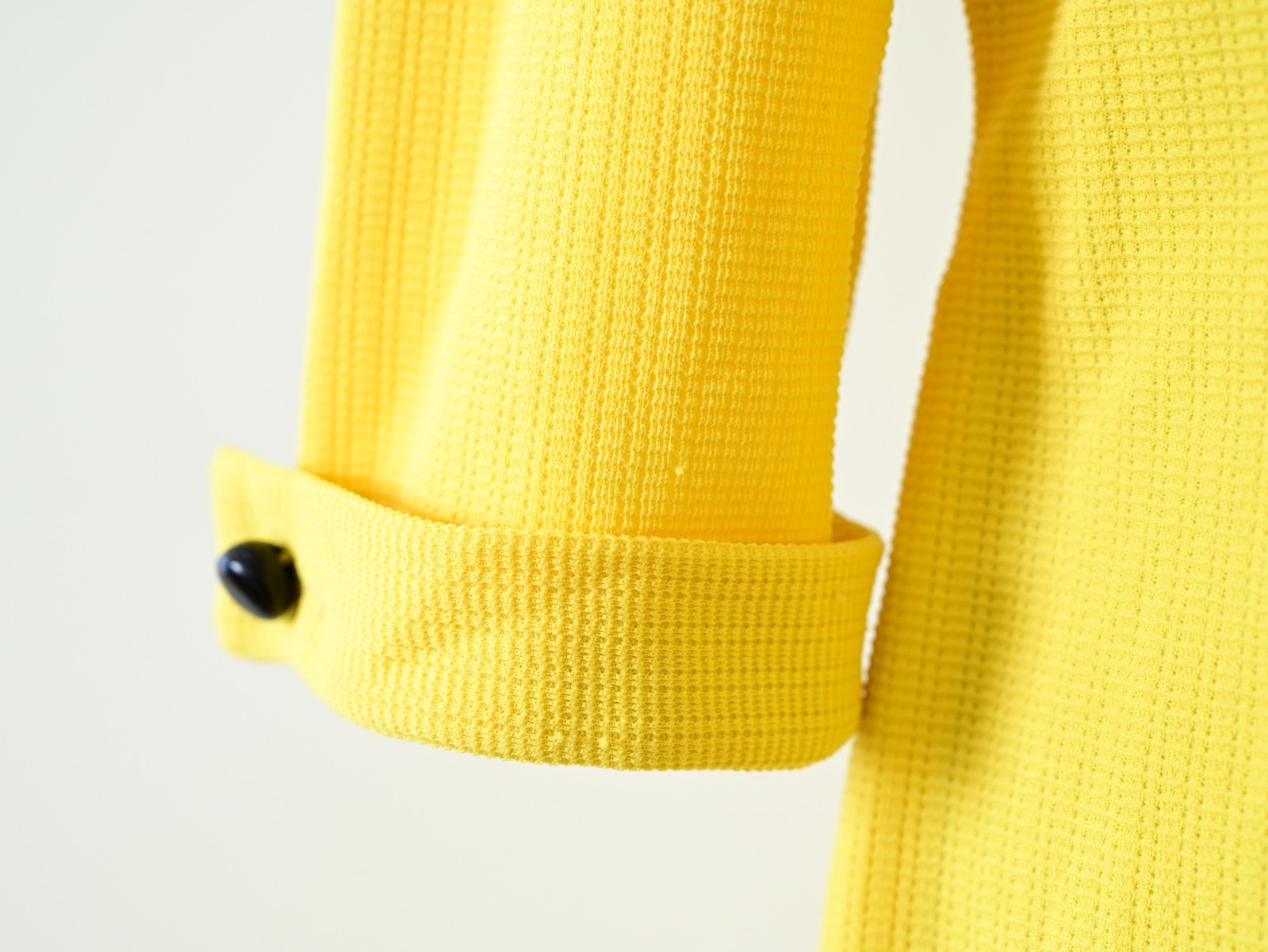 1960s Jerrie Lurie Bright Yellow 3/4 Sleeve Shift Dress Mod Coat Dress