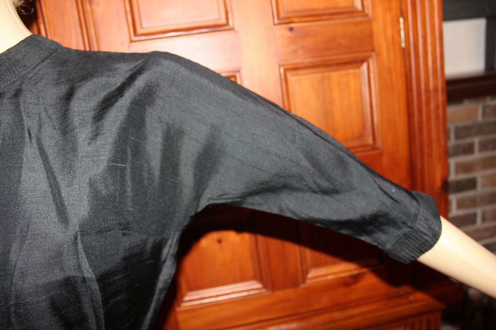 VTG 50’s-60’s PONGEE SILK SIMPLE STYLISH LBD DRESS TAILORED JUNIOR 26″w POCKETS