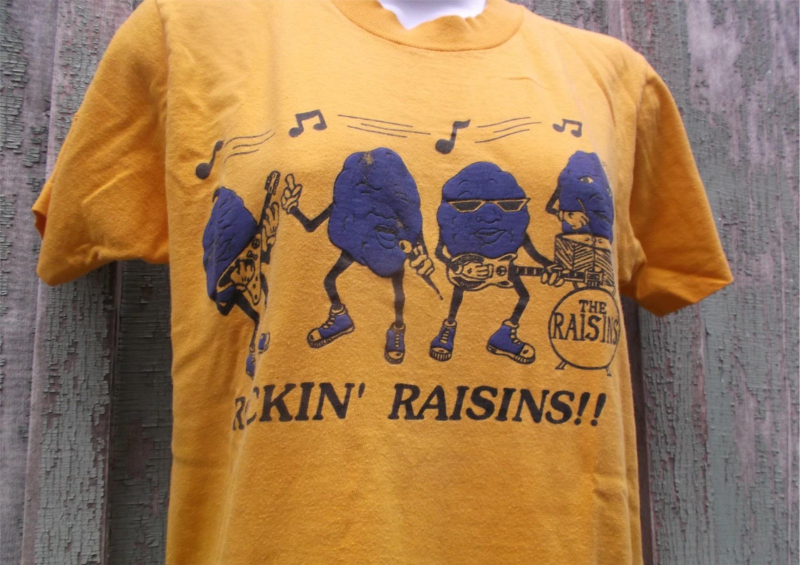 VTG S 80s Collegiate Pacific Single Stitch T Shirt California Rockin Raisins VFG