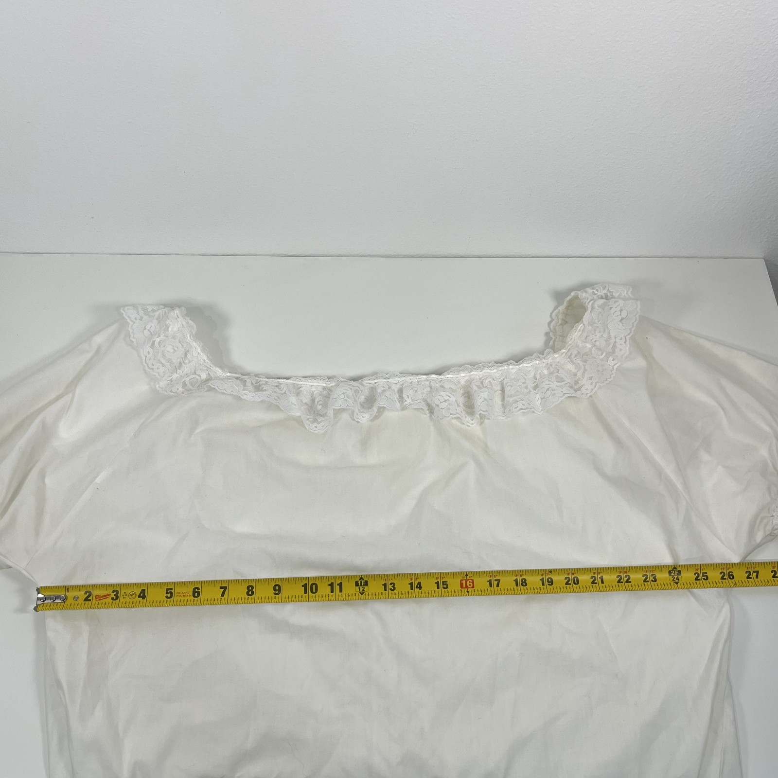 Vtg 60s Pete Bettina Smocking & Lace Square Dance Top Size XL Renaissance Boho