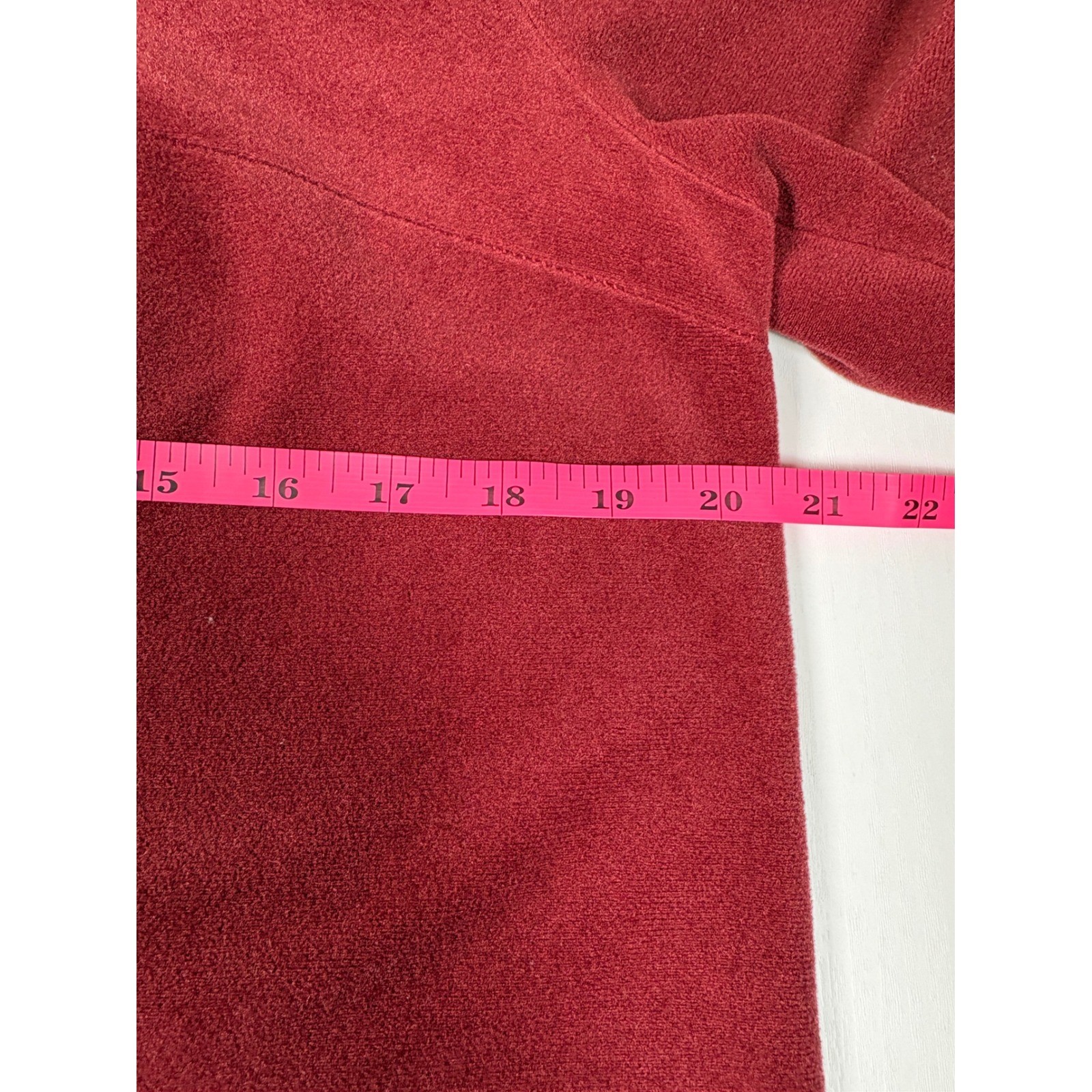 Vintage JCPenney Burgundy Velour Colorblock Zip Front Robe Housecoat Size 14 70s
