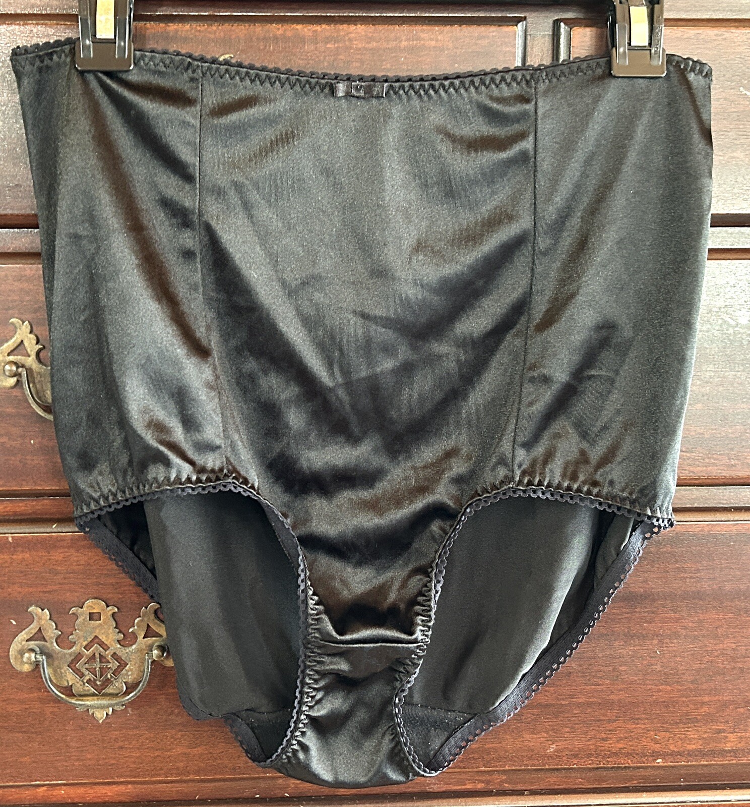 Vtg MARILYN MONROE 7159-49 Second Skin Satin 2X Black Leopard Panties #219
