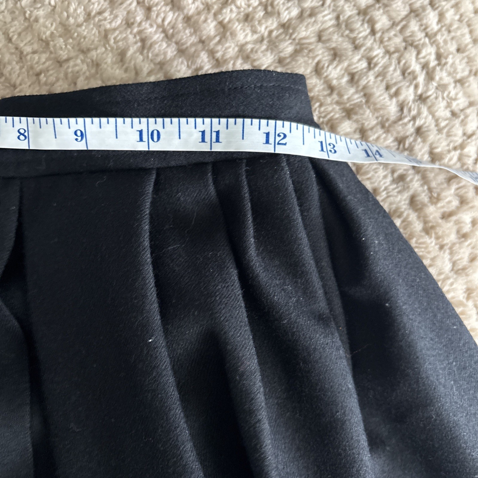 VINTAGE YSL YVES SAINT LAURENT RIVE GAUCHE BLACK WOOL SKIRT VINTAGE 1970’s 38