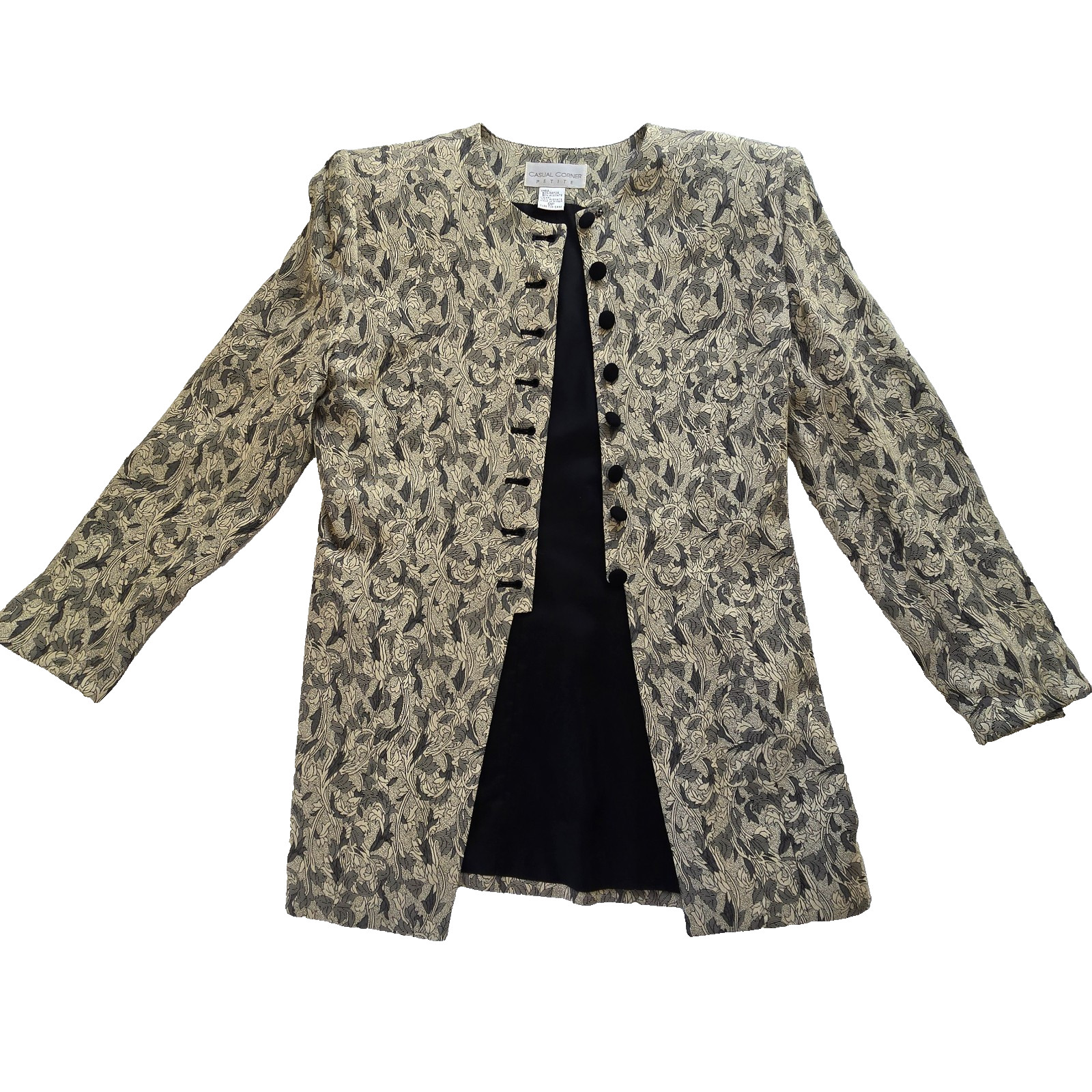 80s Vintage Casual Corner Jacket Jacquard 8P Feminine Prince Sgt Pepper Chic