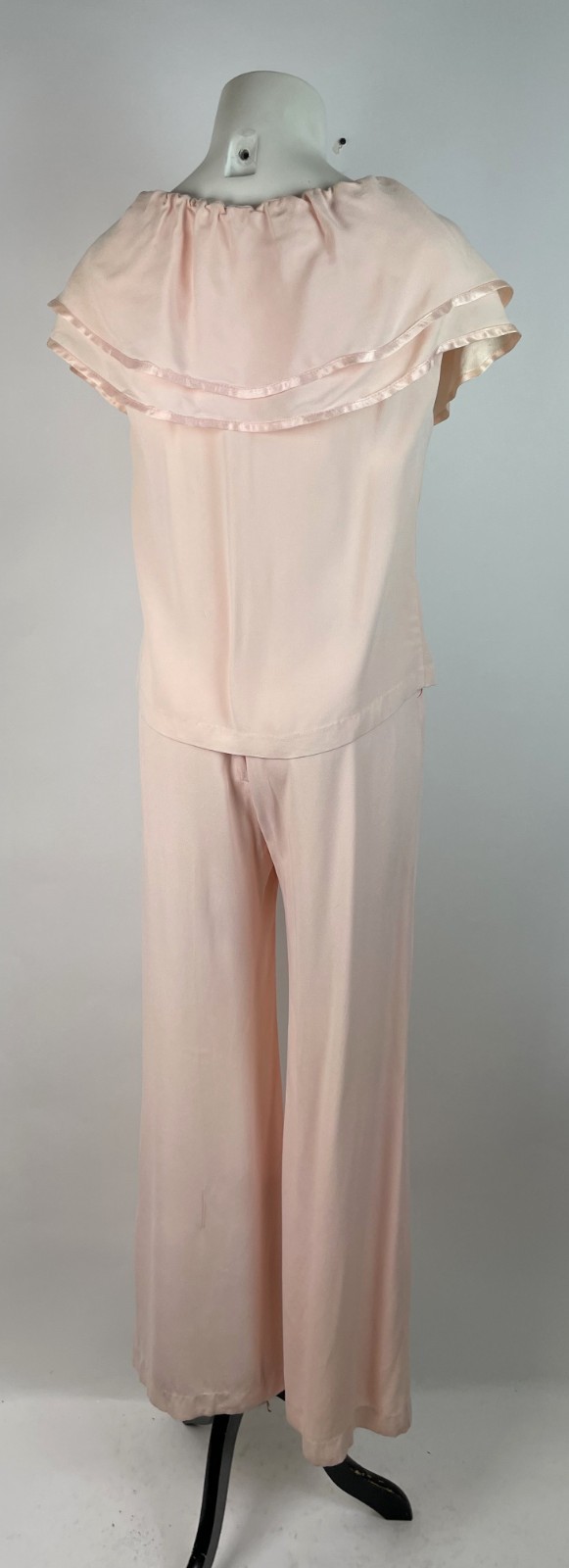 Vintage 70s PLACE TWO Lounge Wear 2 Piece Pants and Top set, Pink Minor fading 7