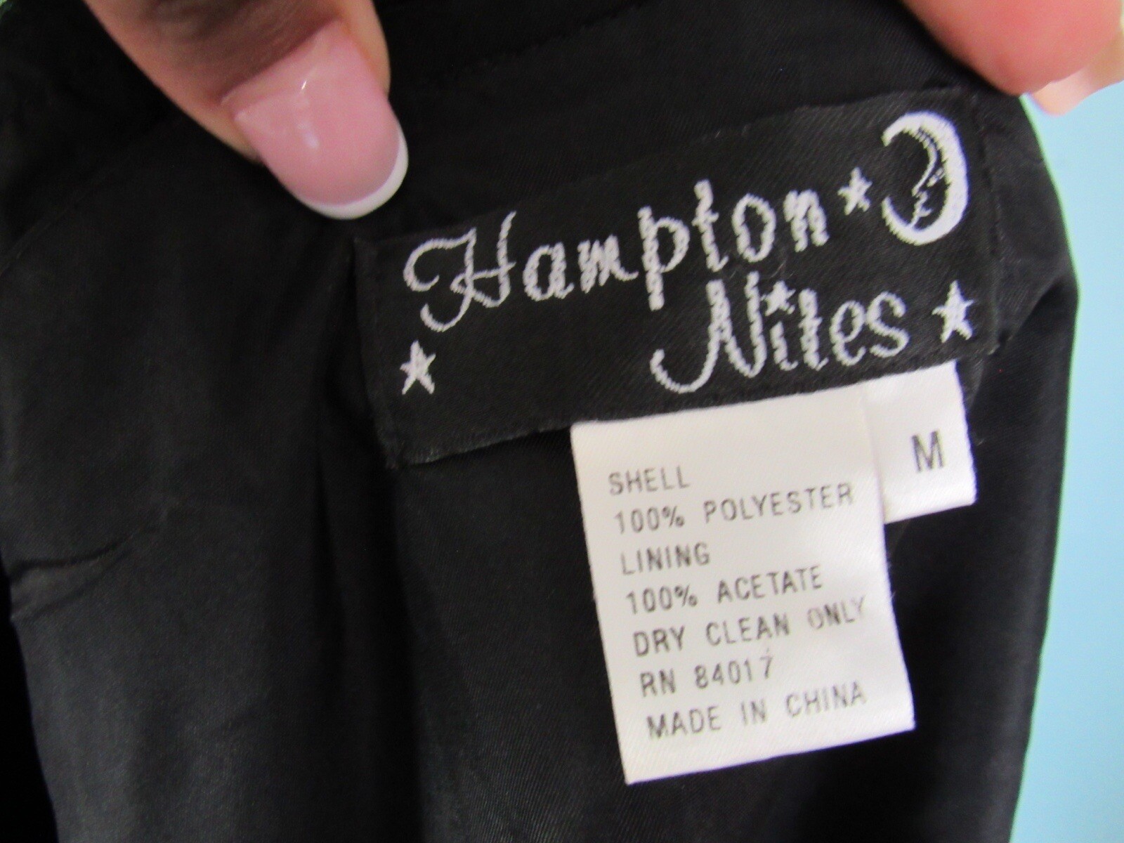 Size M HAMPTON NITES Black Wrap Blouse VINTAGE Shoulder Ruffles Sheer Sleeve