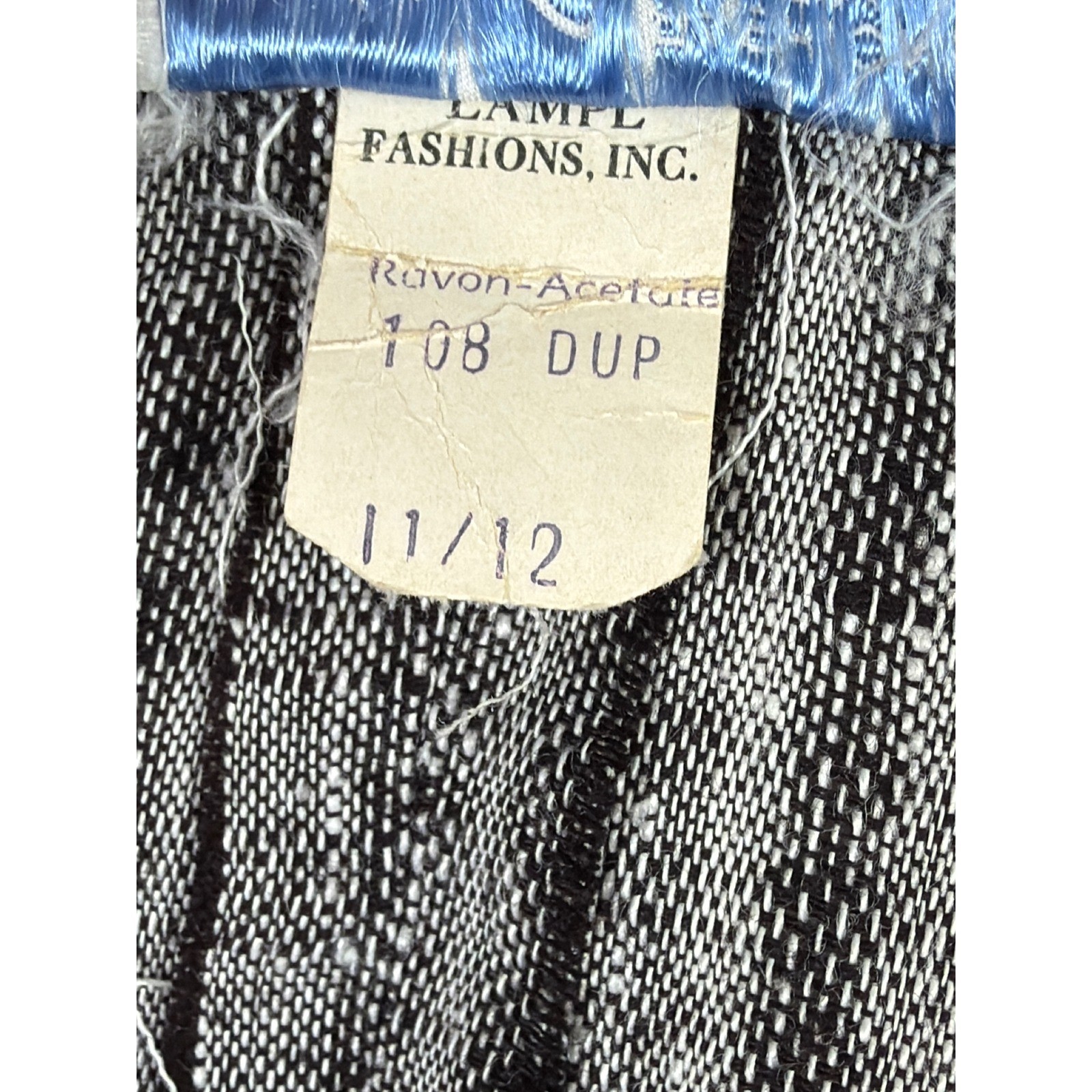 Vintage Lampl Fashions Grey Stripe A-Line Skirt Rayon Acetate Size 11/12 0698