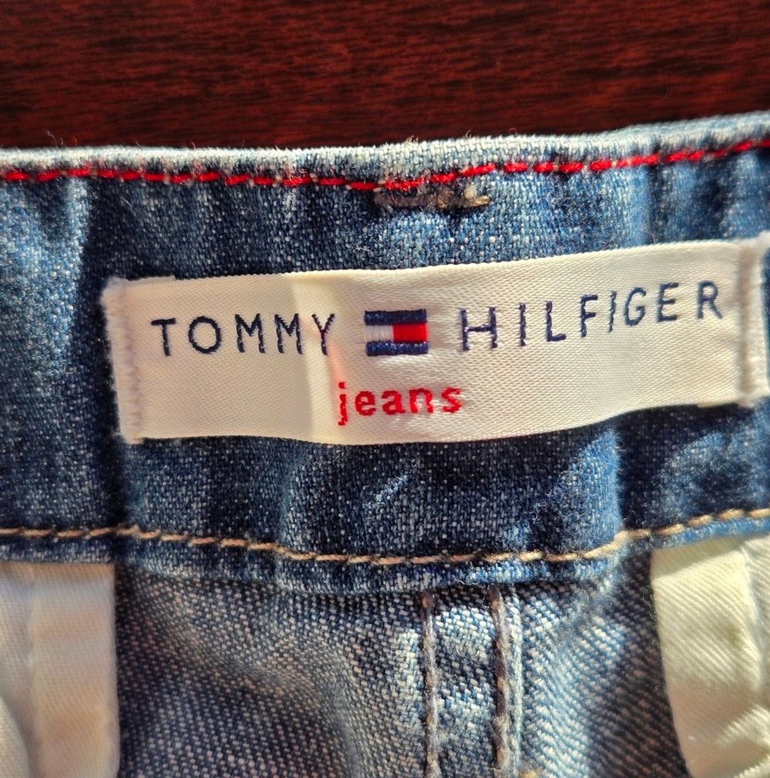 VTG Tommy Hilfiger Y2K High Rise Straight Leg Jeans Side Zip Ankle Size 12