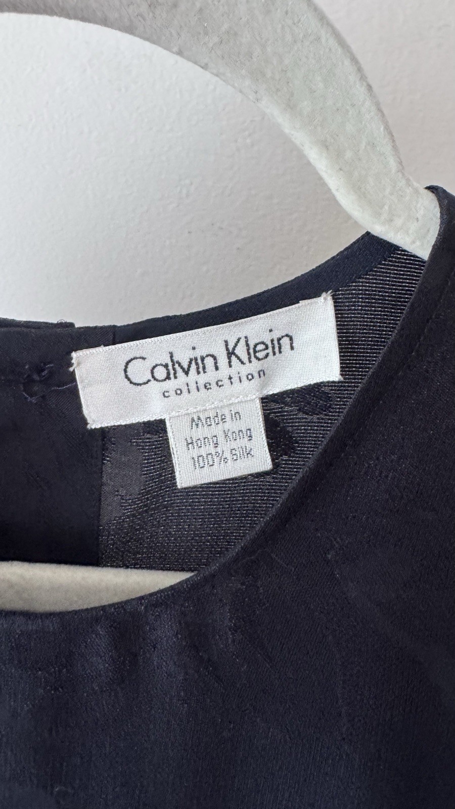 Vtg 90s Calvin Klein Collection Navy Silk Rose Blouse Size 4 Carolyn bessette