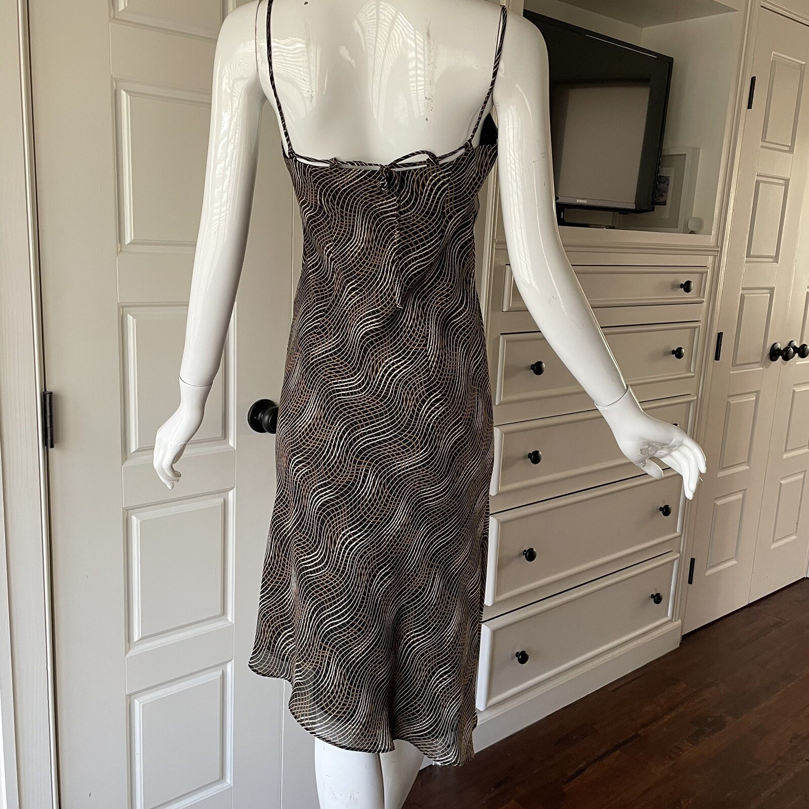 Vintage 90’s Y2K Brown Whimsigoth Fairy Grunge Asymmetrical Hem Slip Dress Sz 4
