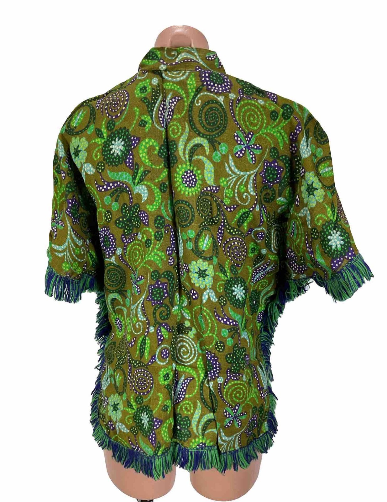 Vintage 60s 1960s Psychedelic Floral Outfit Topper Small Mod Hippie GoGo Poncho