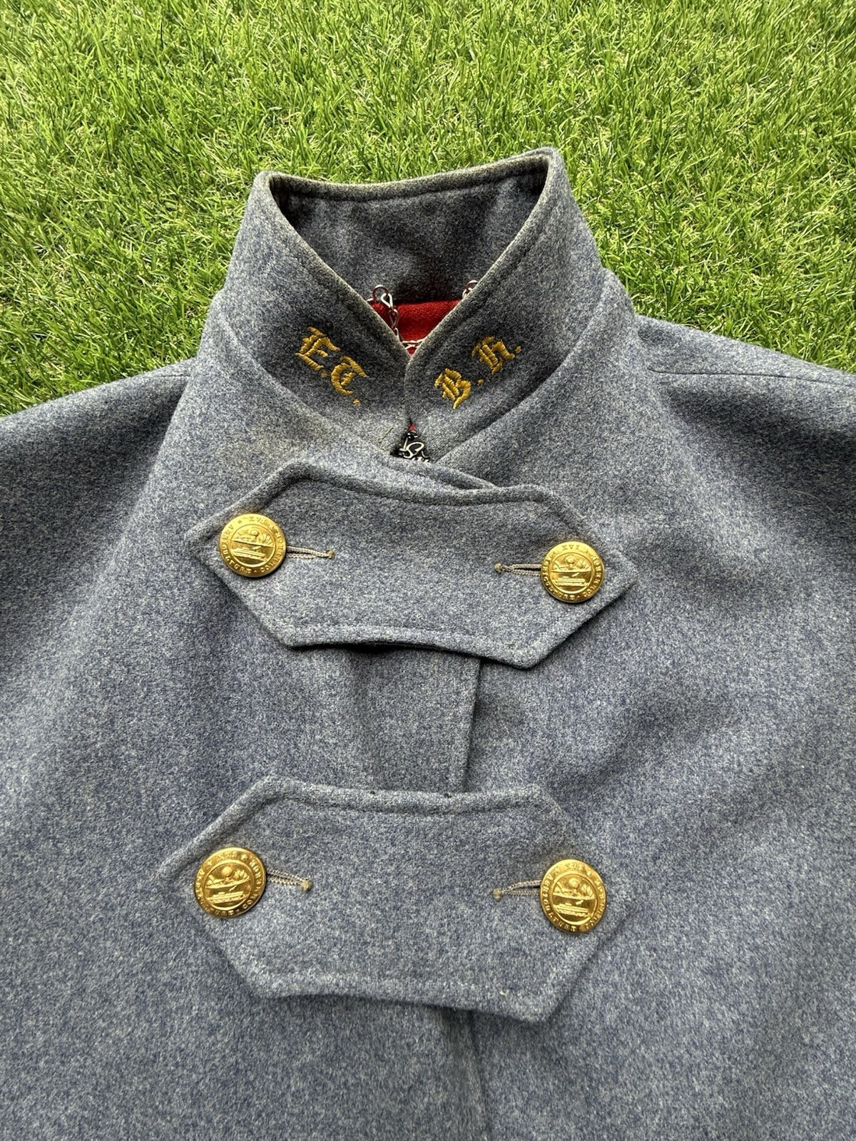 Vintage WW2 Nurses Blue Gray Wool Cape / Snowhite Military 1940s.