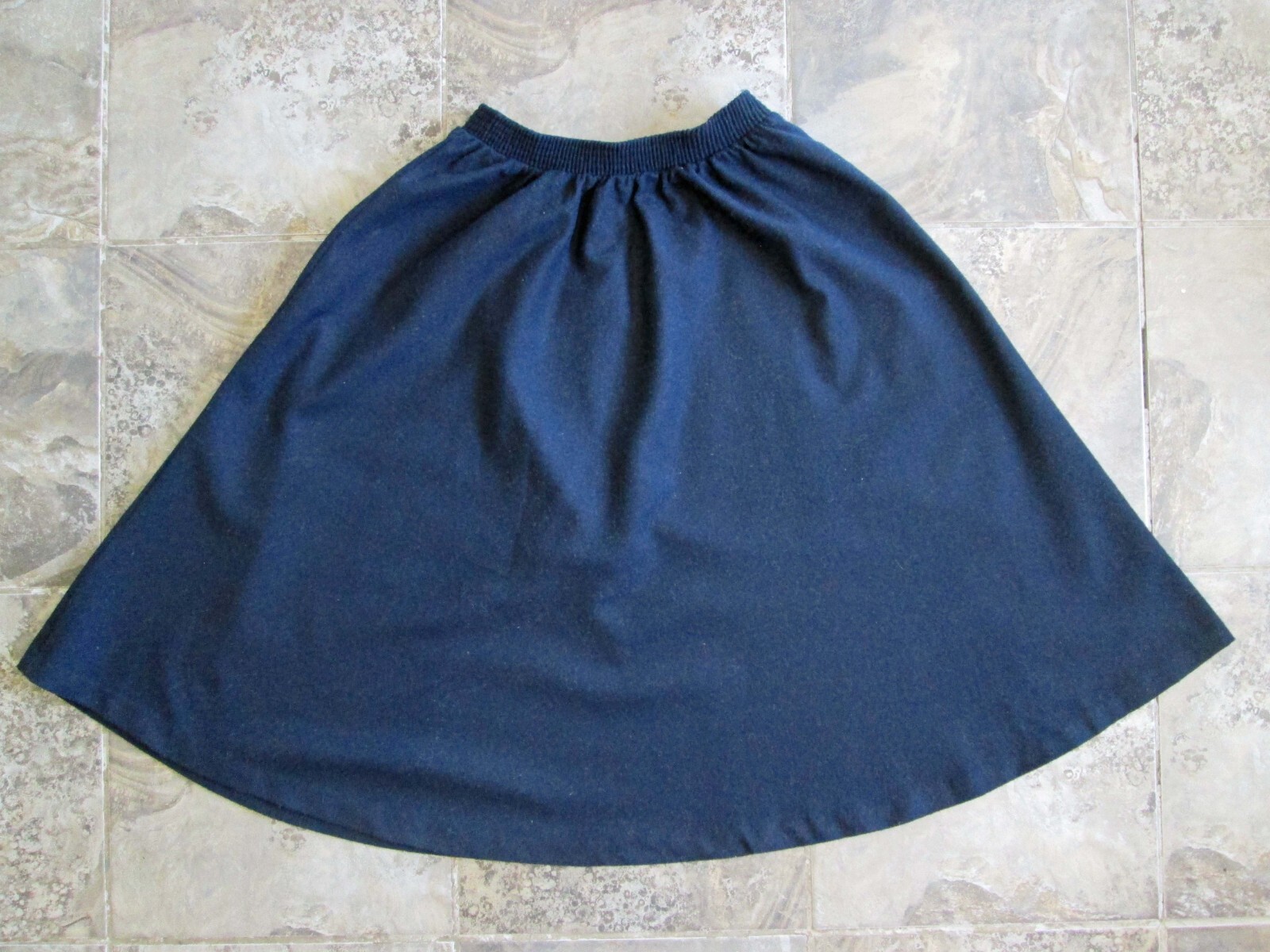 Vintage Skirt Liberated Lady California 14 Blue Wool Blend A-Line Swing Dance