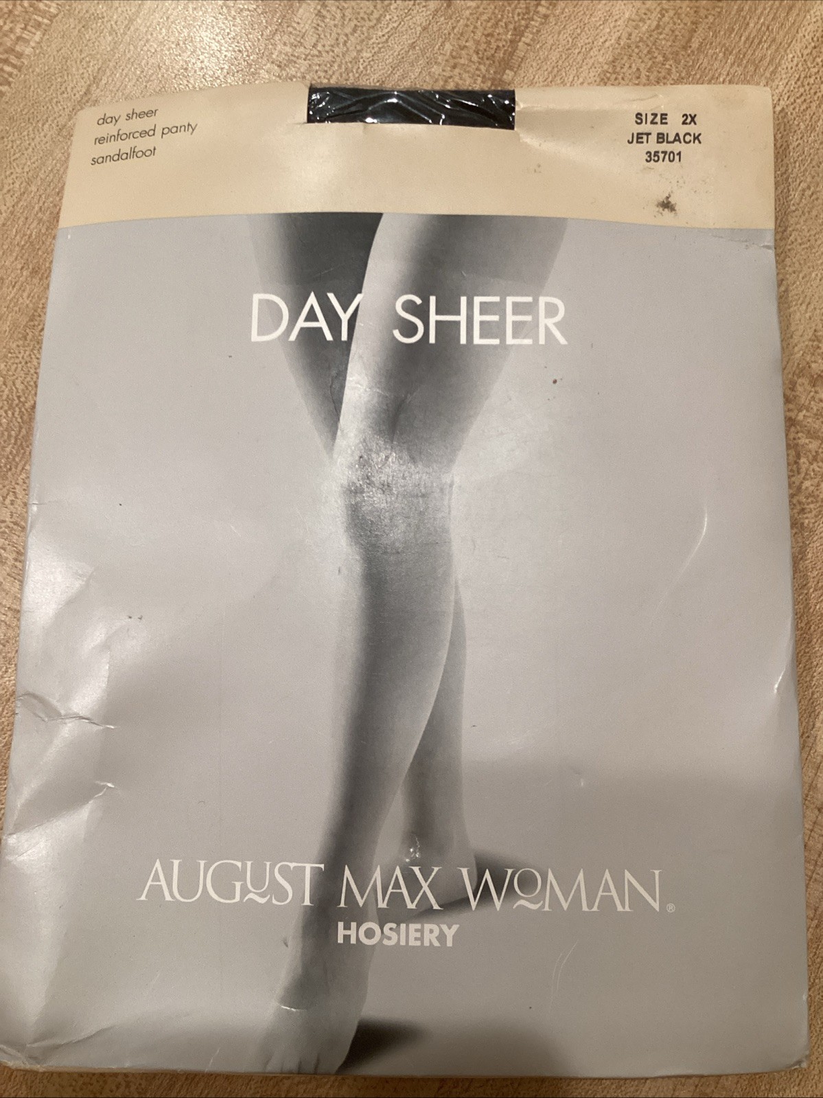 Vintage Pantyhose August Max Woman Jet Black Size 2X up to 5’6” 165 lbs