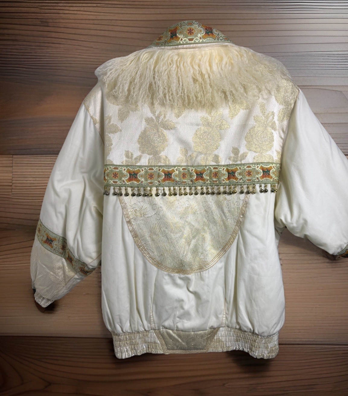 VTG J Gallery Quilted Patchwork Puffy Bomber Jacket Woman’s Size L Zippers