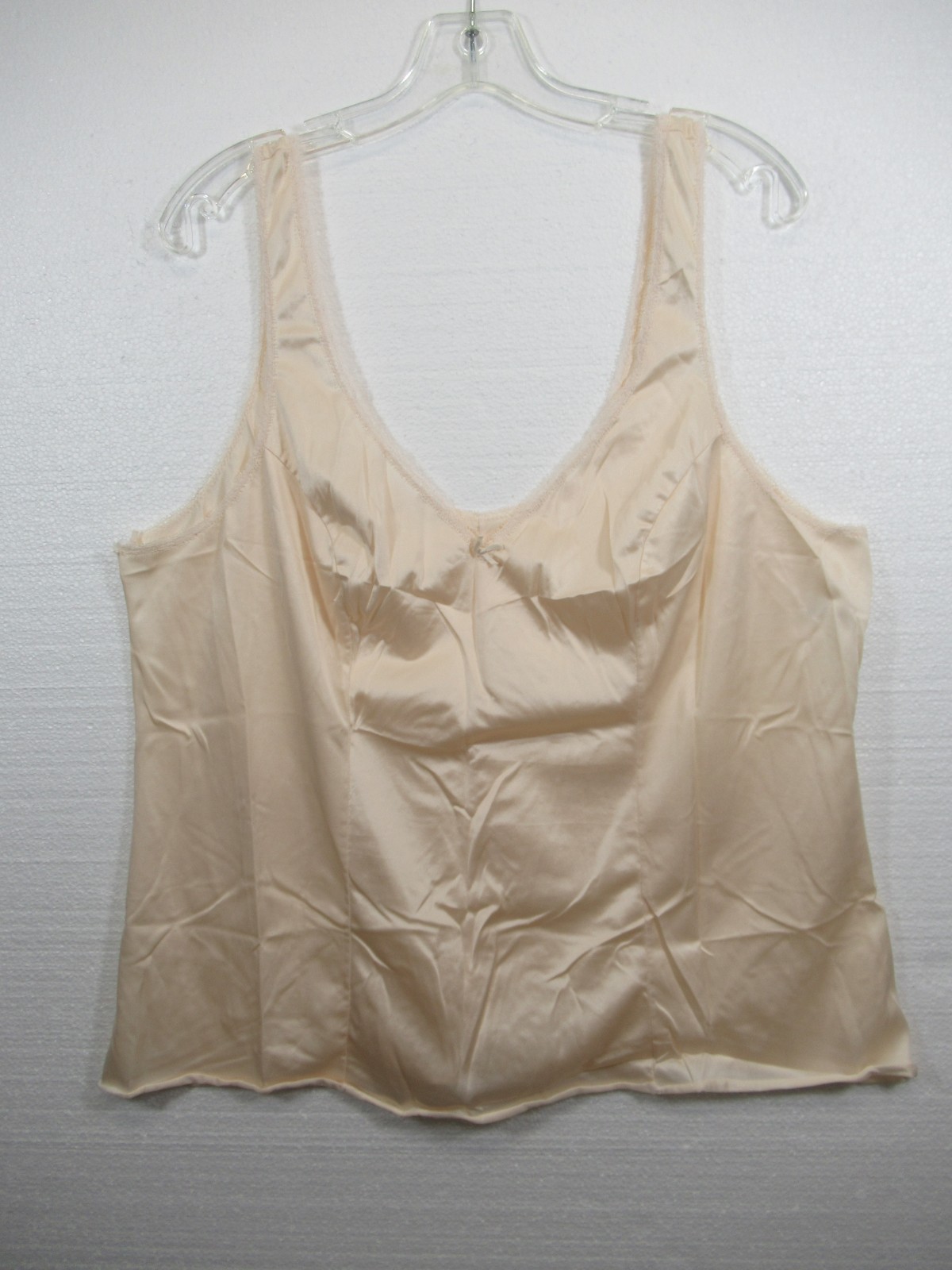 Vintage Lorraine Satin Camisole Plus Size 46 Cream Color Nylon