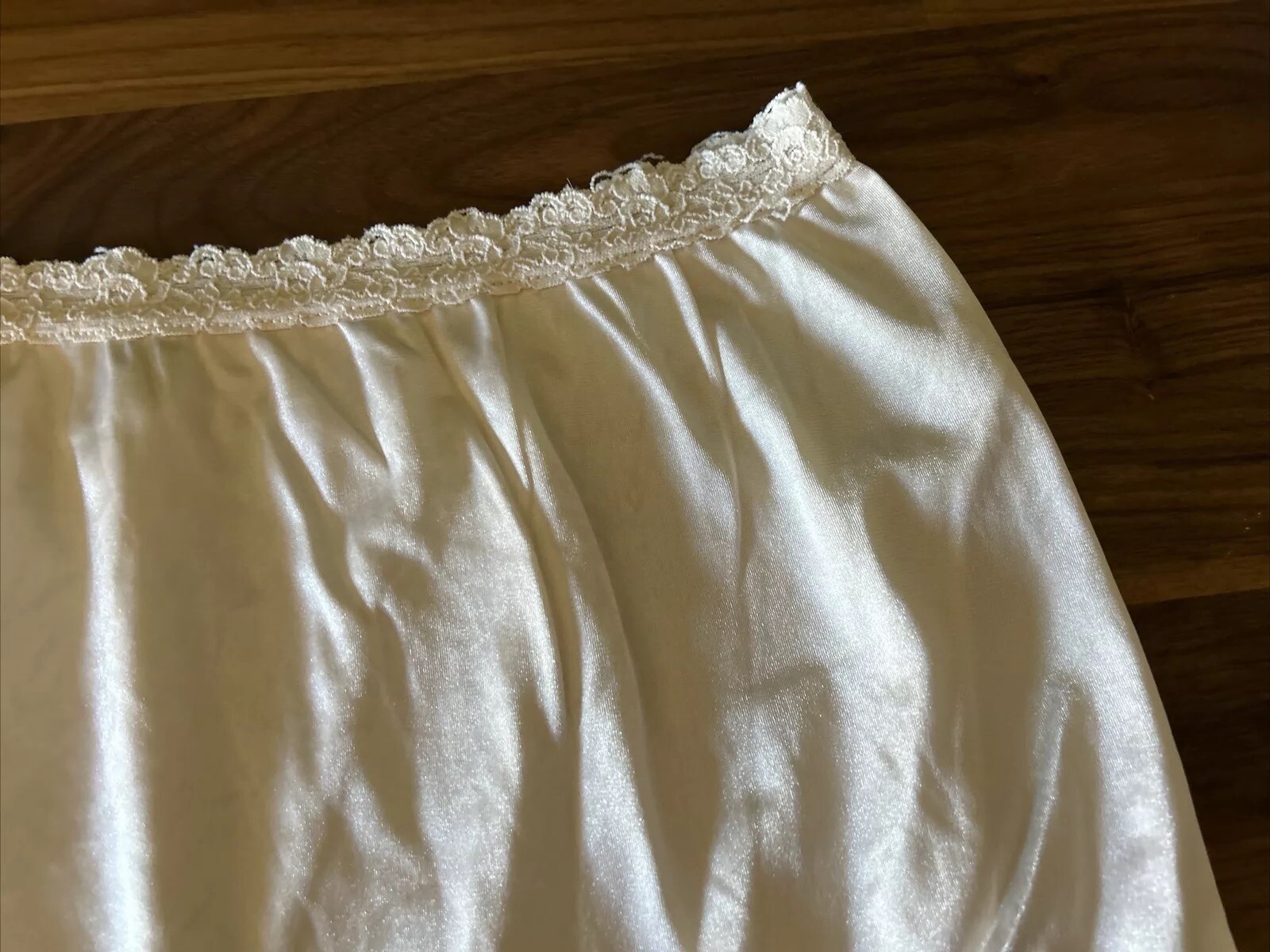 Vintage Cotillion Nylon Brief Panty 8 Beige Double Side Cotton Gusset Sissy