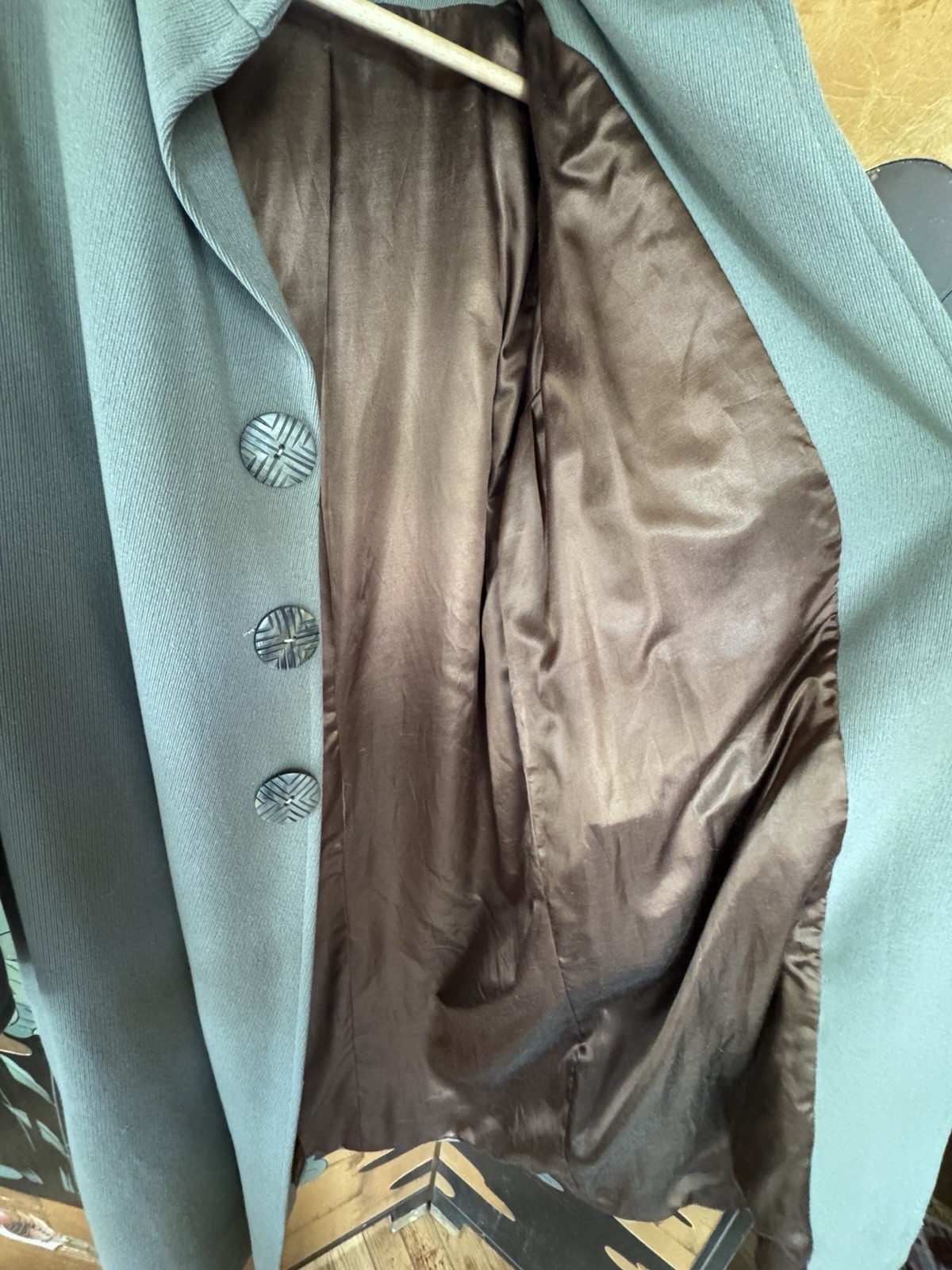 1950s ilie Wacs Bonwit Teller Coat Size Large Vintage Wool Satin Lined 44” Ches
