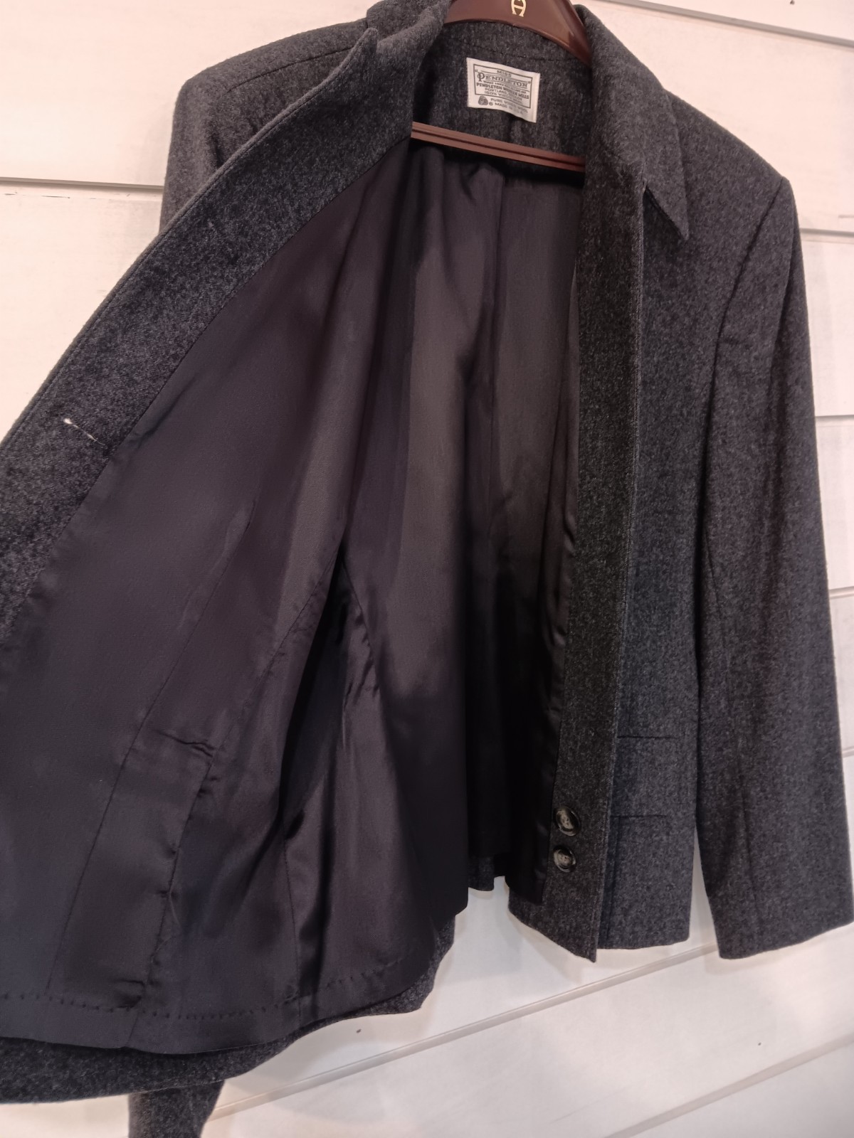 Vintage Miss Pendleton 100% Wool Gray Blazer Jacket Size 16