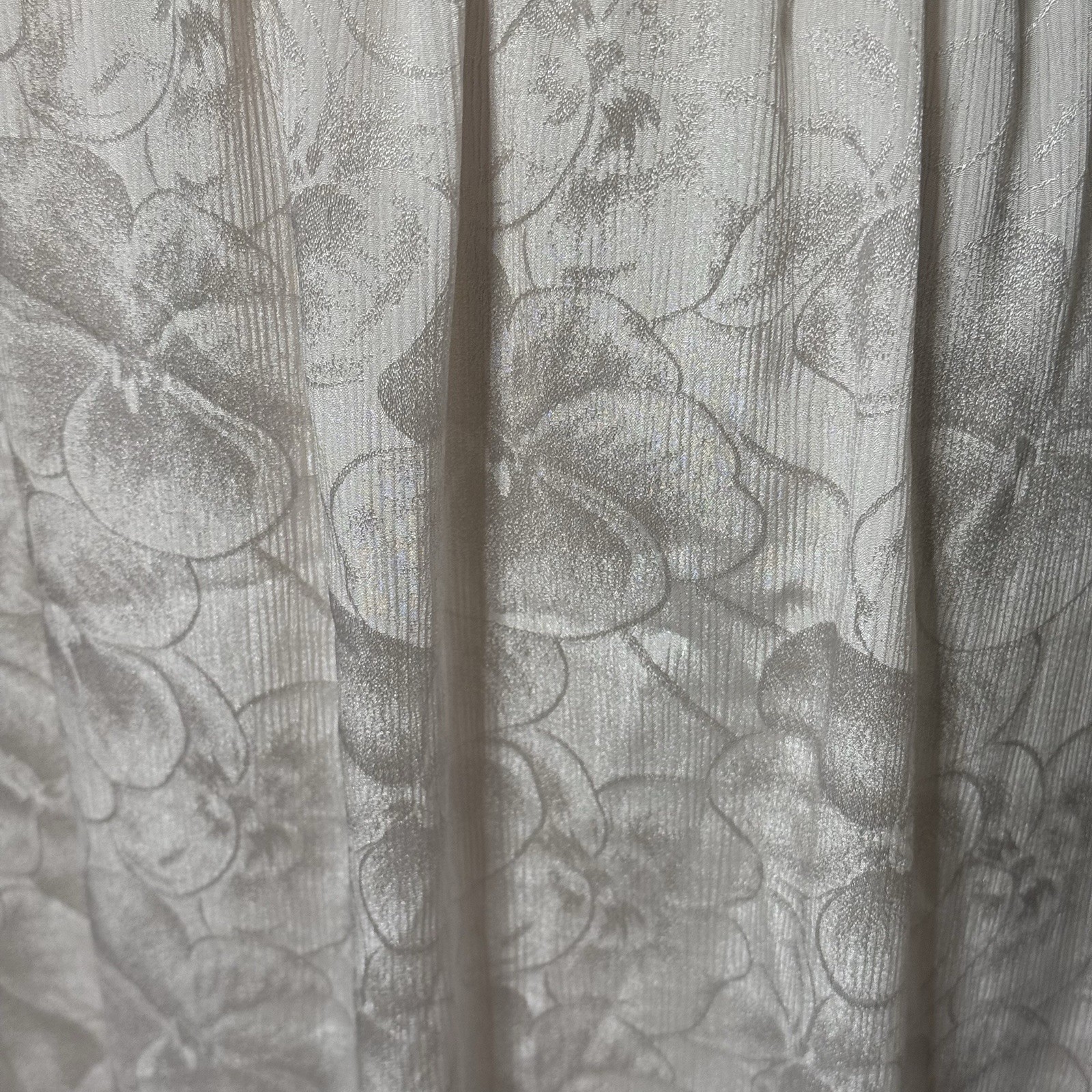 Vtg MISS DIOR Lace Waist Satin Embossed Long Peignoir Dressing Robe Pink Size S
