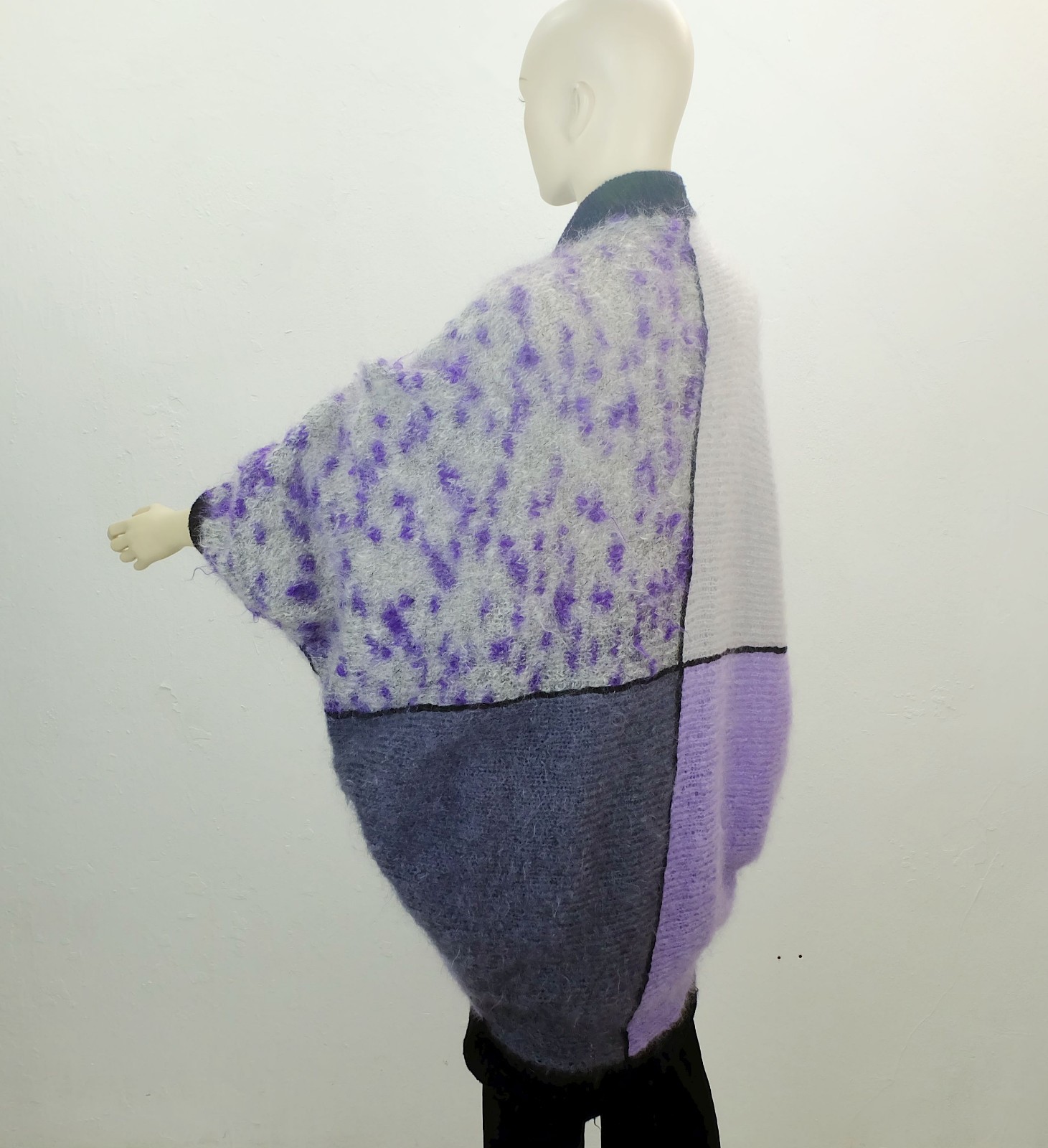 Cardigan oversized cardigan 80s vintage mohair batwing sleeves size 38/40