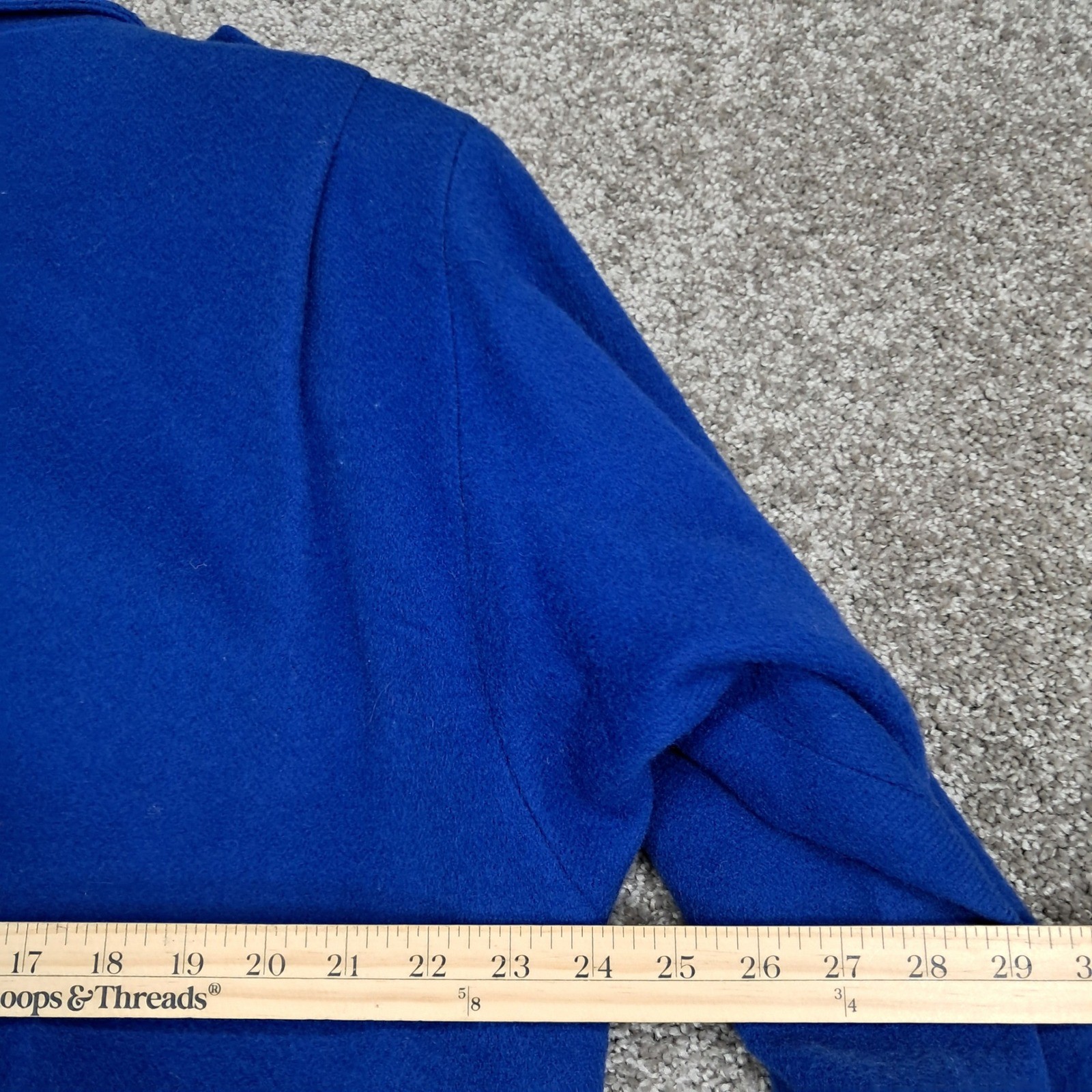 Gallery Vintage Royal Blue 100% Pure Wool Double Breasted Coat Yugoslavia Sz 12