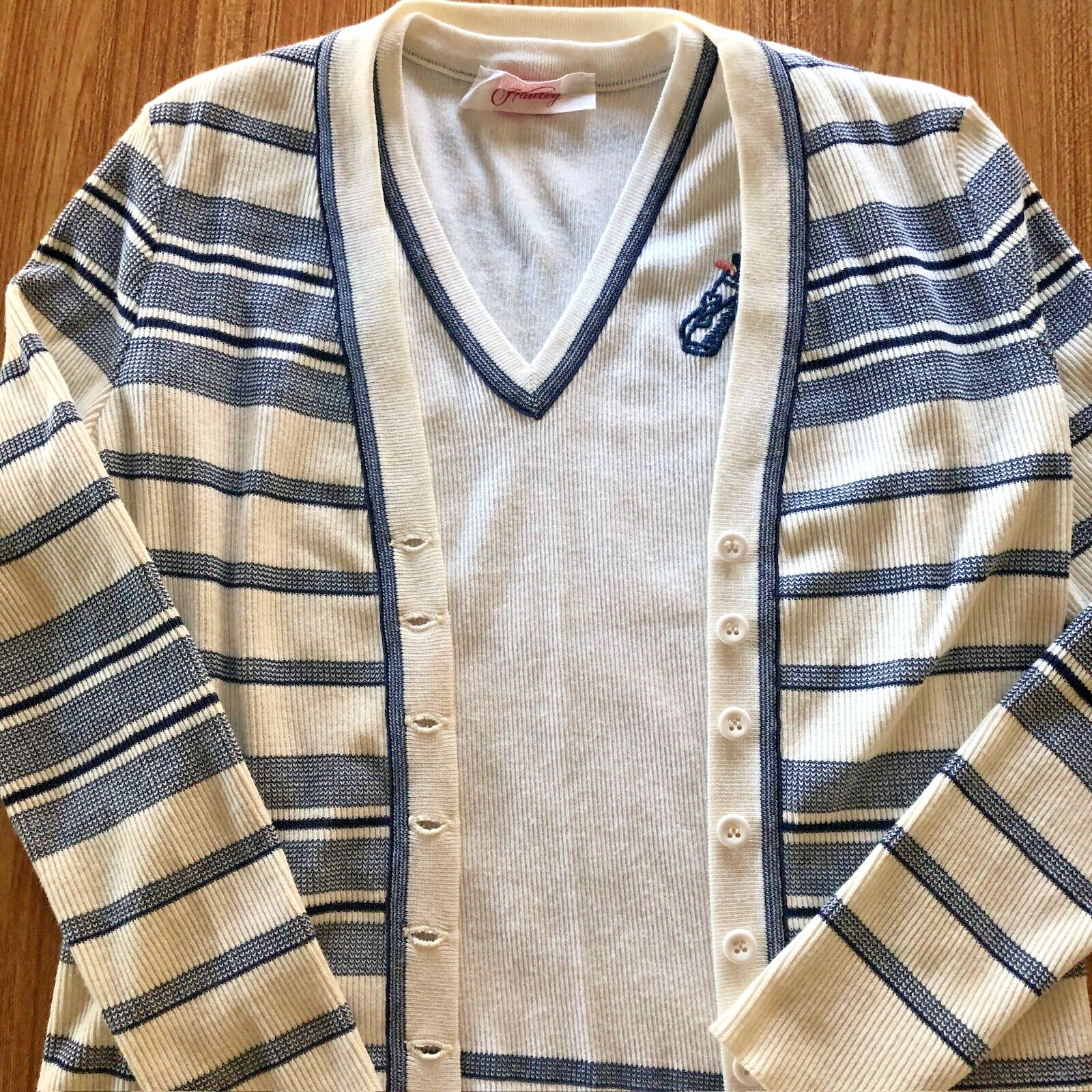 VTG Hadley Sweater Set 2pc Golf Breton Cardigan Sz 10 Country Club Quiet Luxury