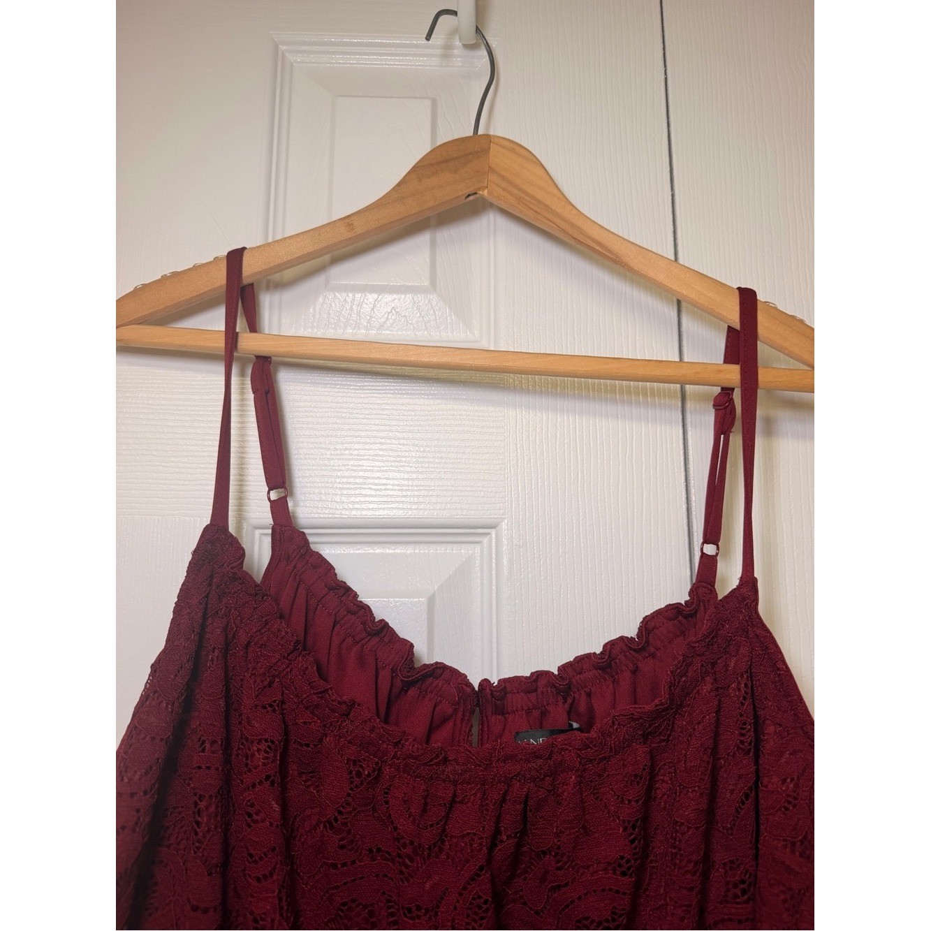 Lane Bryant Burgundy Lace Babydoll Cami Tank 26/28 Plus Romantic Date Night