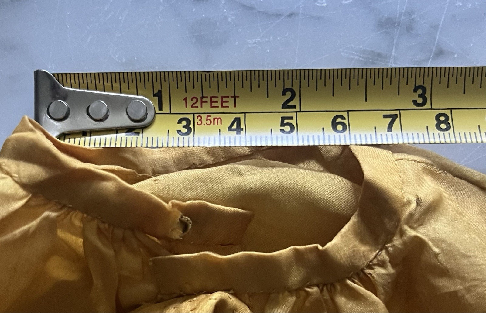Antique Victorian Golden Yellow Silk Doll Blouse Mother of Pearl Buttons Unique