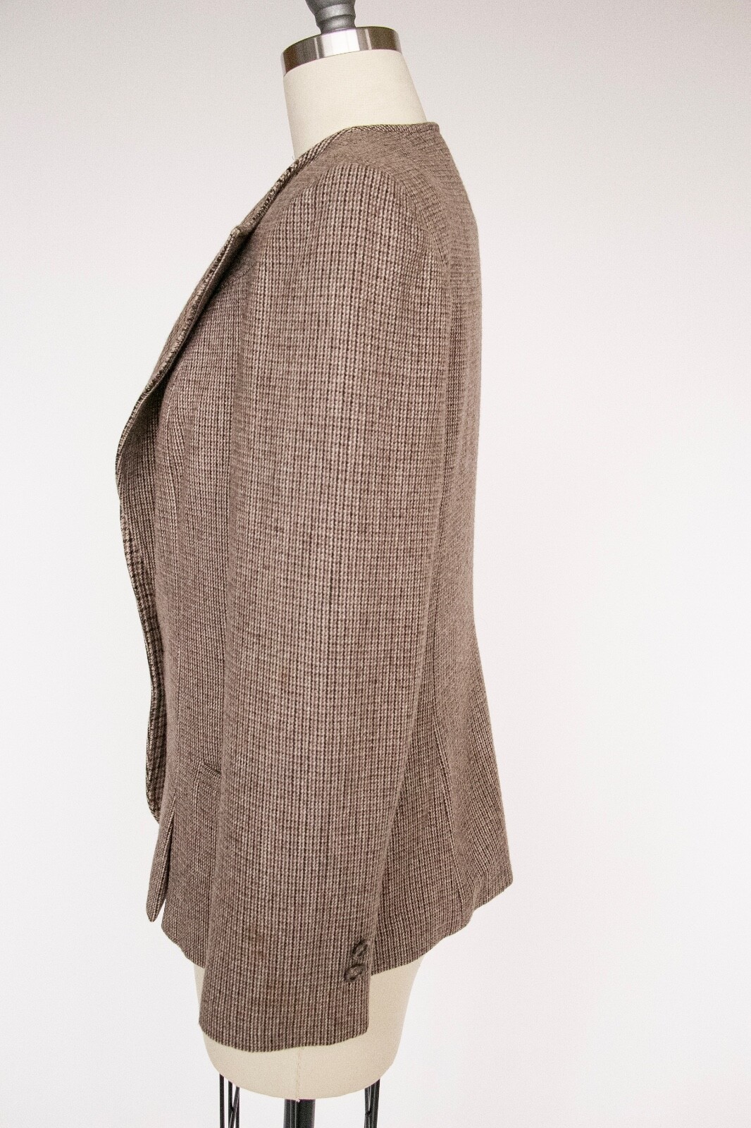 1980s Blazer Wool Jacket Brown Grey S