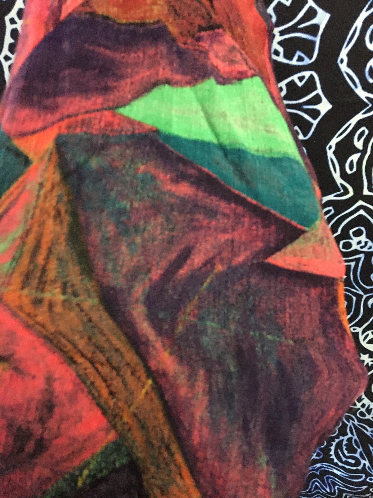 VINTAGE Pierre Lamonte Shirt Women size 10 90’s artsy colorful painterly