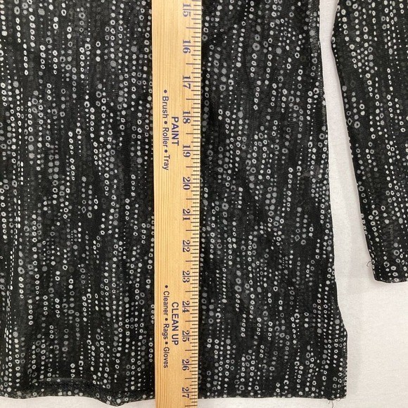 Vintage New York & Company size XS Black White Polka Dot Mesh Baby Doll Top
