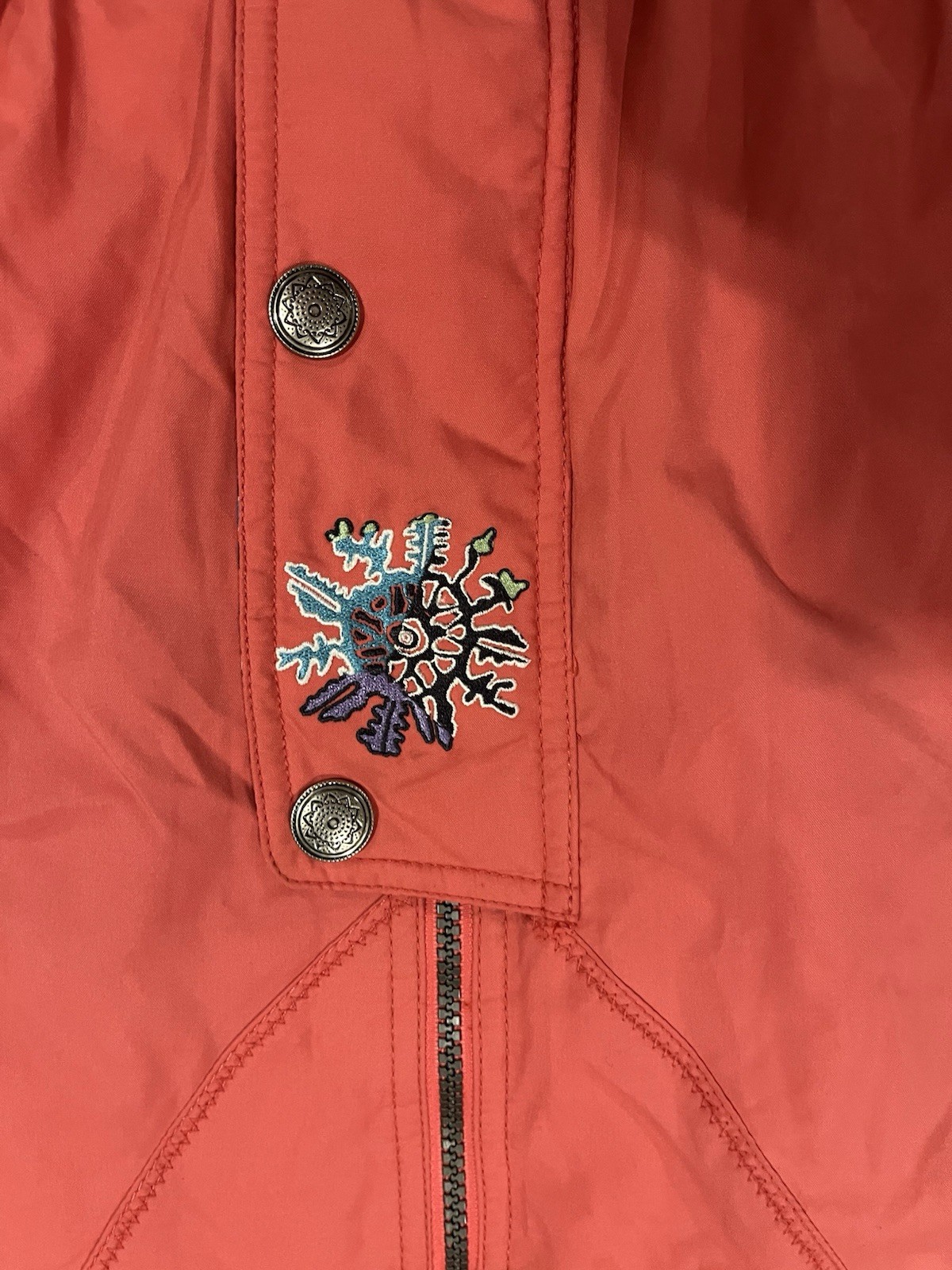 Vintage Snuggler Ski Wear Jacket Frosty Parka Ladies Sz 8 Pink Embroidered RARE